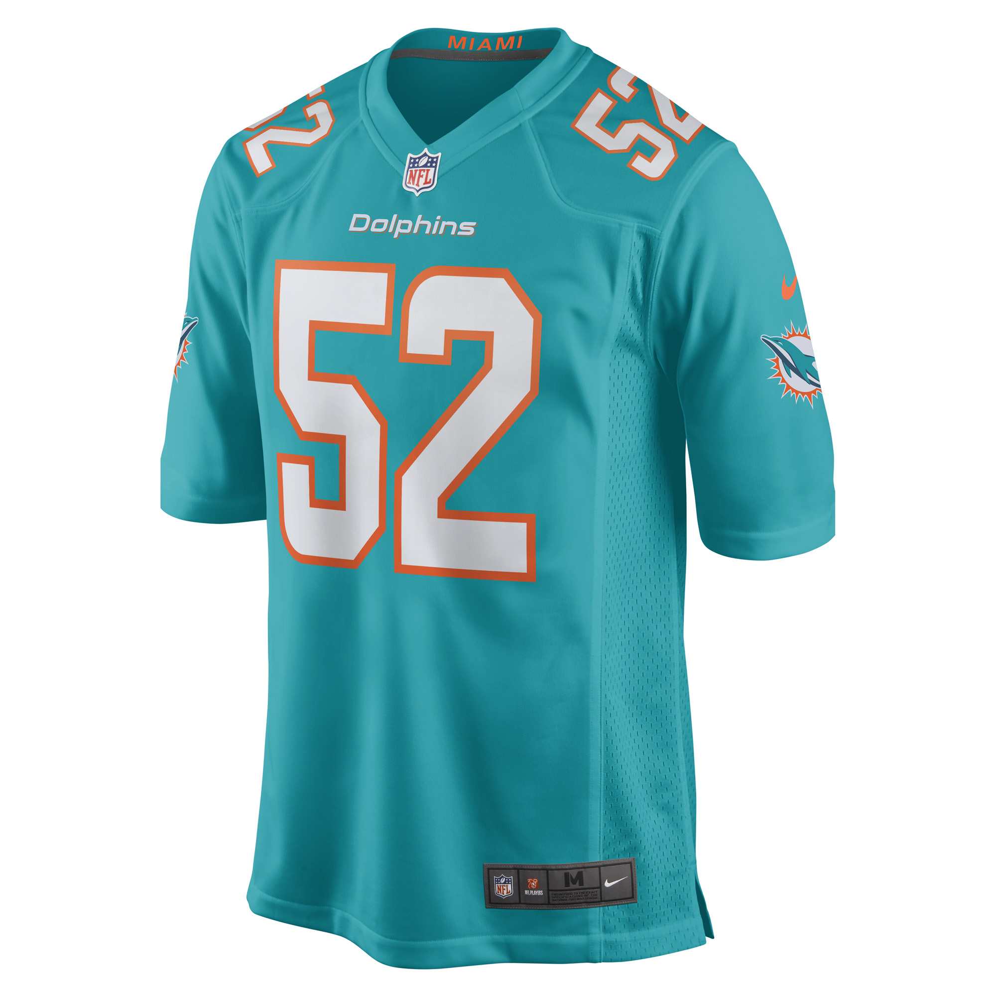 Elandon Roberts Miami Dolphins Nike Game Player Jersey - Aqua - vstockx