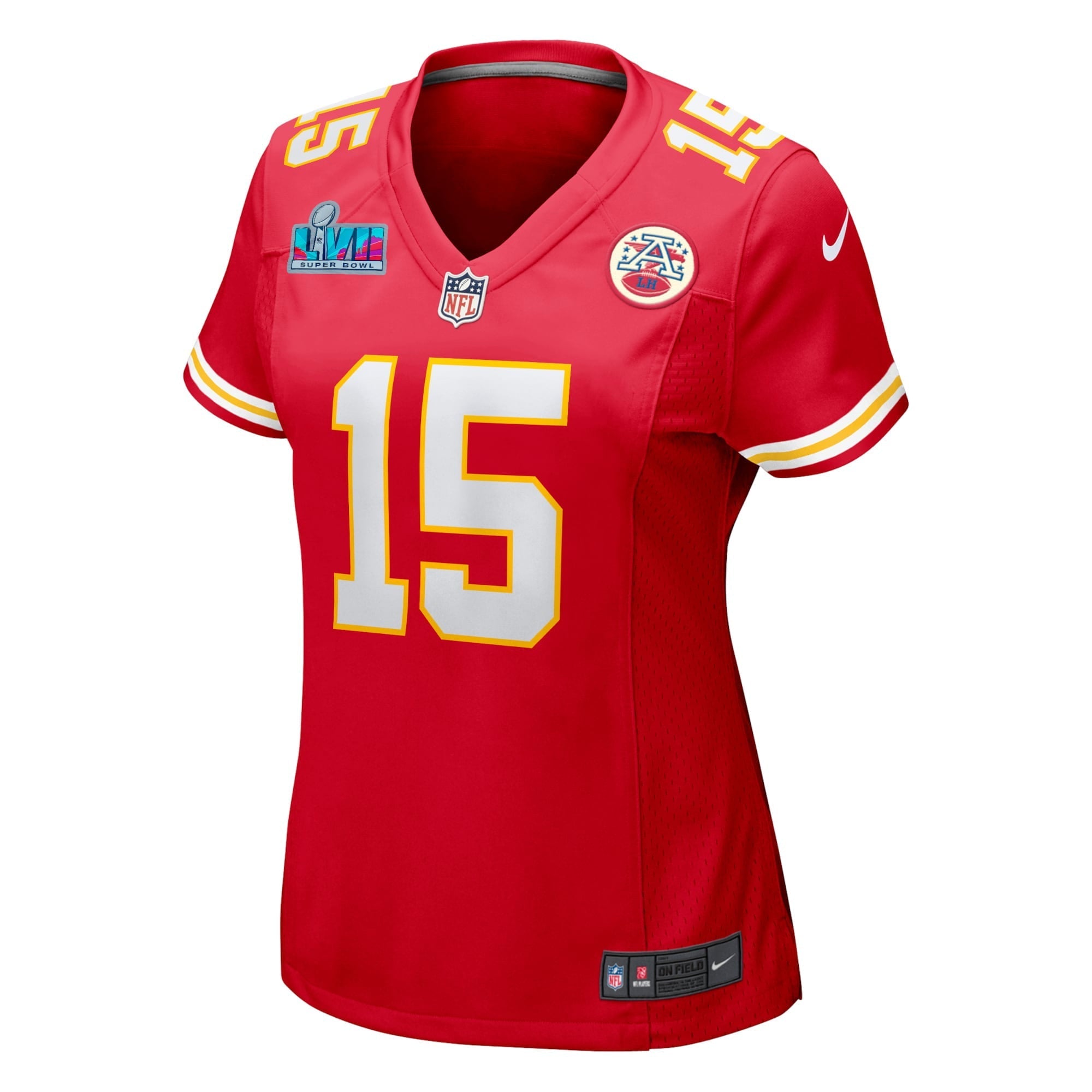 Women's Nike Patrick Mahomes Red Kansas City Chiefs Super Bowl LVII Patch Game Jersey - vstockx