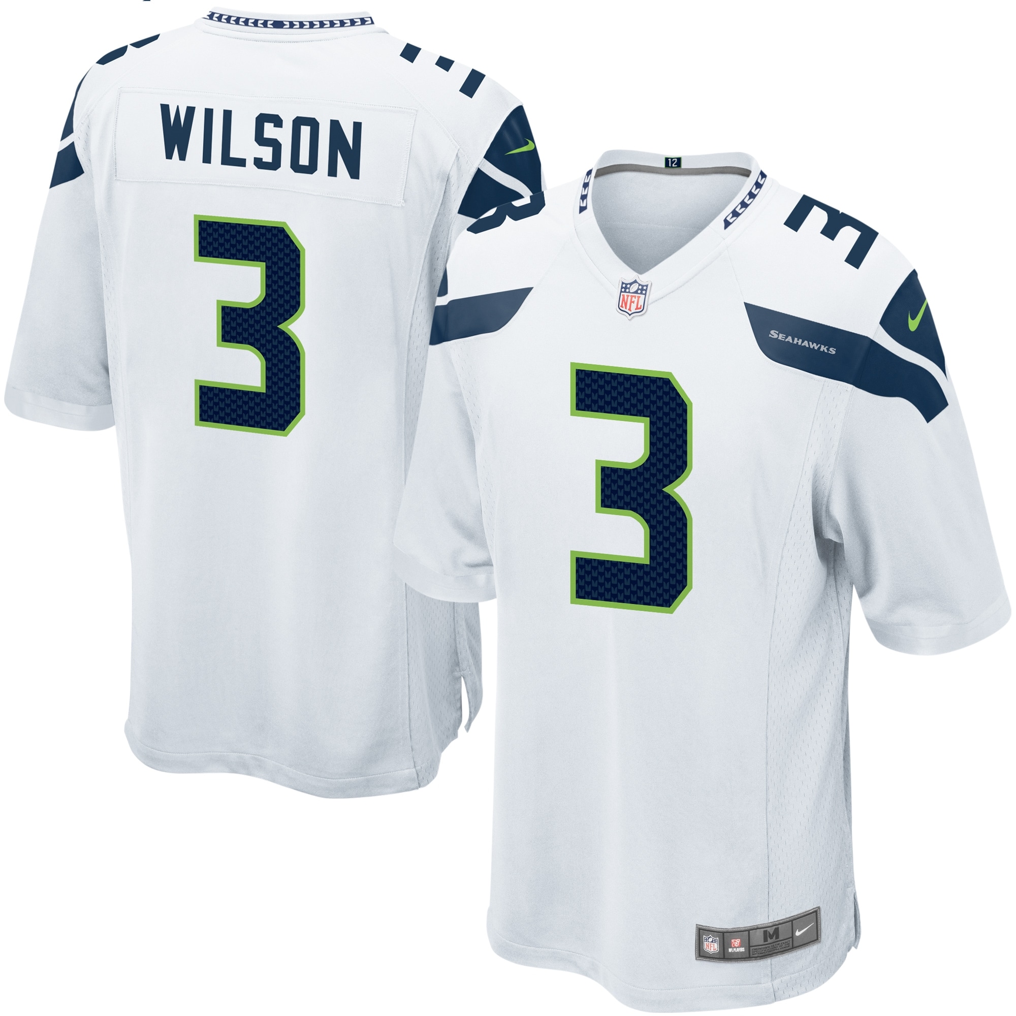 Russell Wilson Seattle Seahawks Nike Game Jersey - White - vstockx
