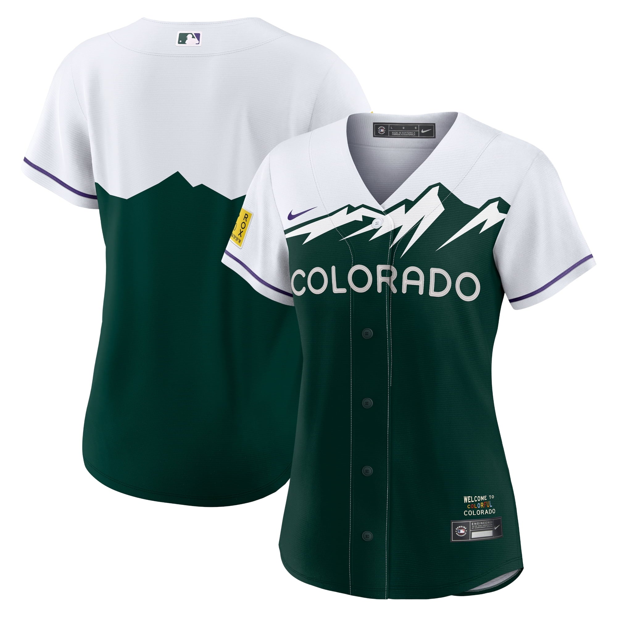 Women's Nike White/Forest Green Colorado Rockies City Connect Replica Team Jersey - vstockx