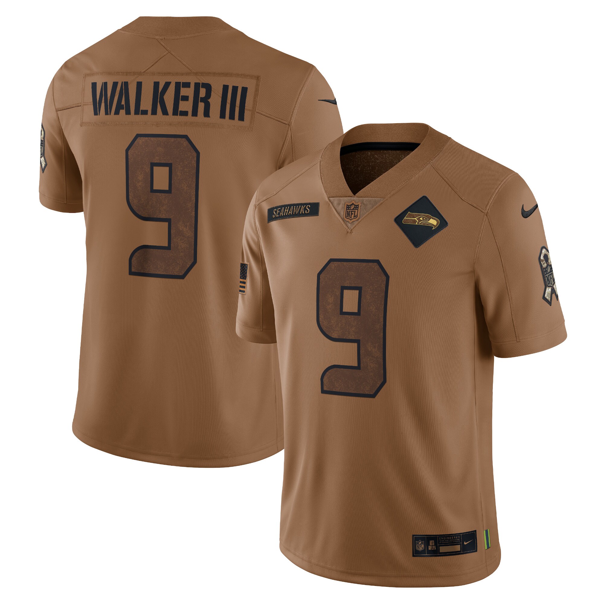 Kenneth Walker III Seattle Seahawks Nike 2023 Salute To Service Limited Jersey - Brown - vstockx