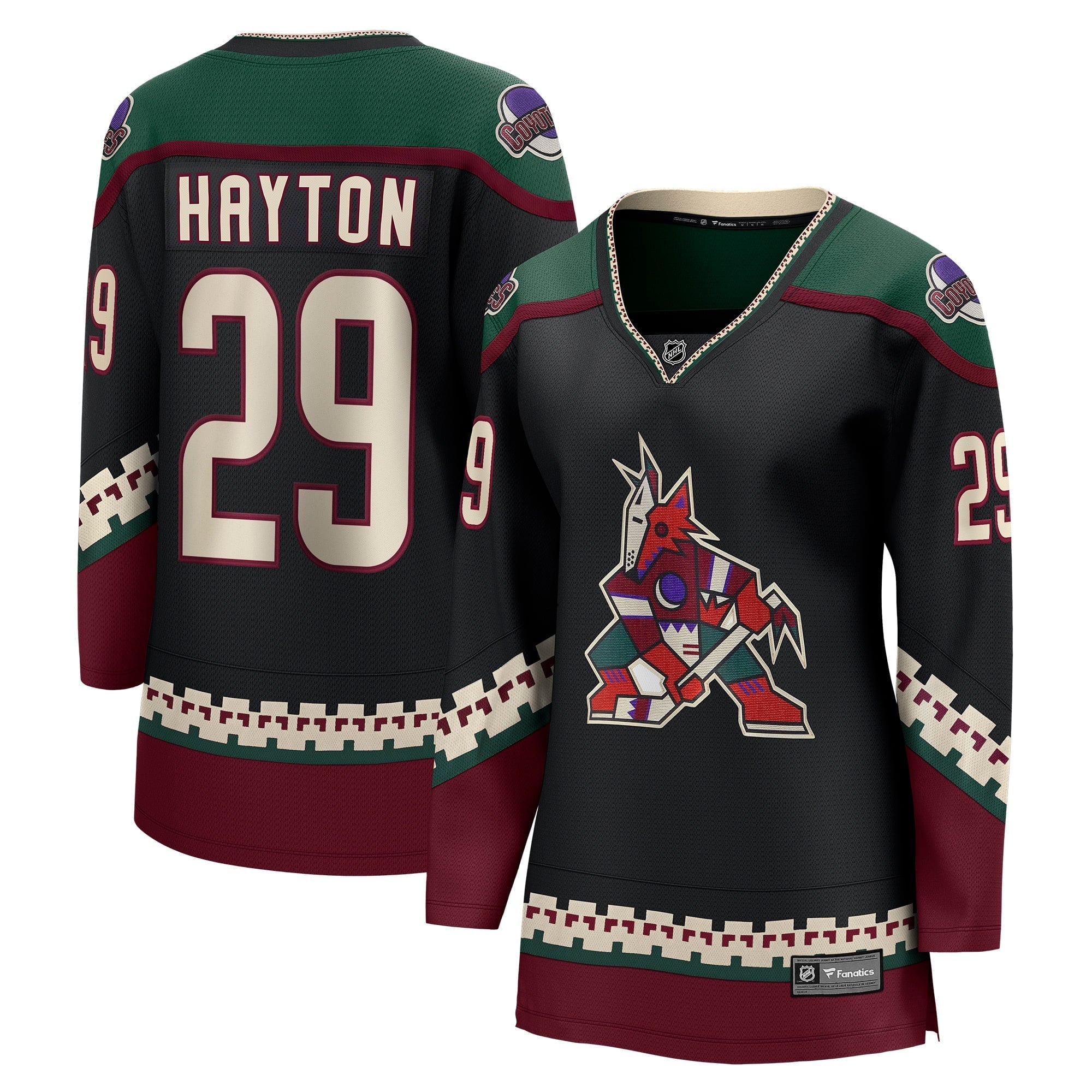 Women's Fanatics Branded Barrett Hayton Black Arizona Coyotes Home Breakaway Player Jersey - vstockx