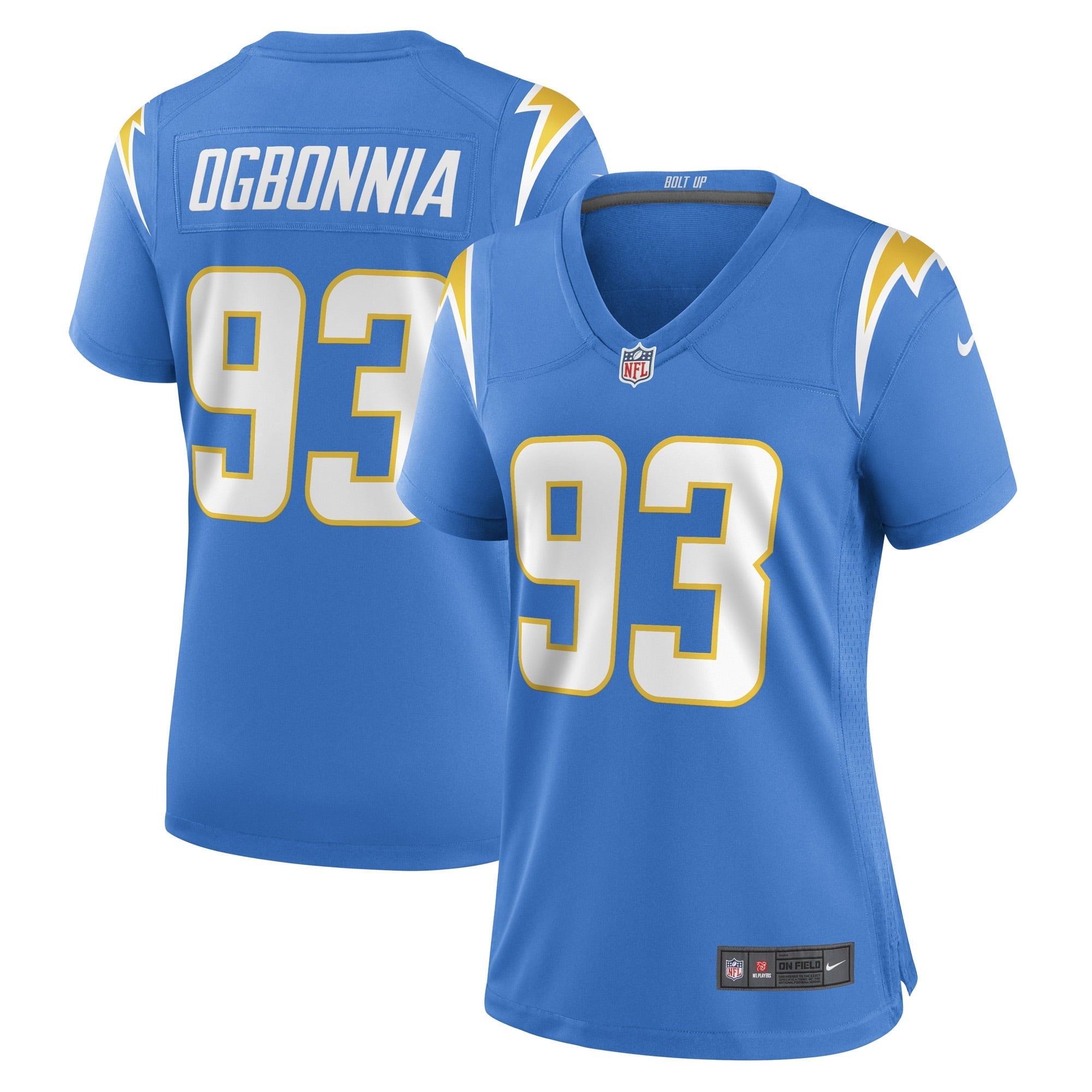 Women's Nike Otito Ogbonnia Powder Blue Los Angeles Chargers Game Player Jersey - vstockx