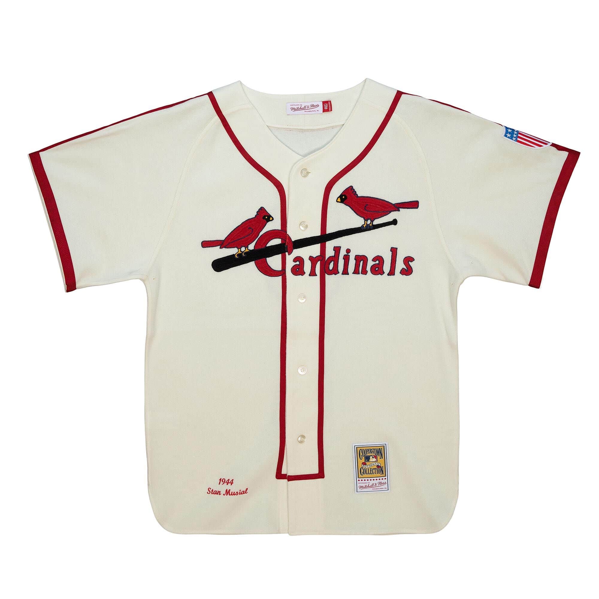 Authentic Stan Musial St. Louis Cardinals Home 1944 Jersey - vstockx