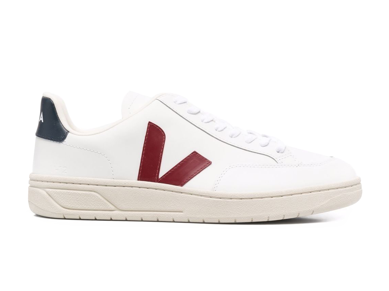 Veja V-12 Leather White Marsala Nautica - vstockx