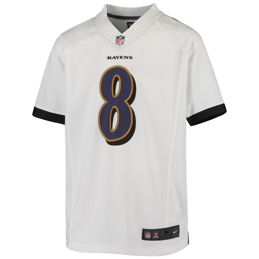 Youth Baltimore Ravens Lamar Jackson Game Jersey- White - vstockx