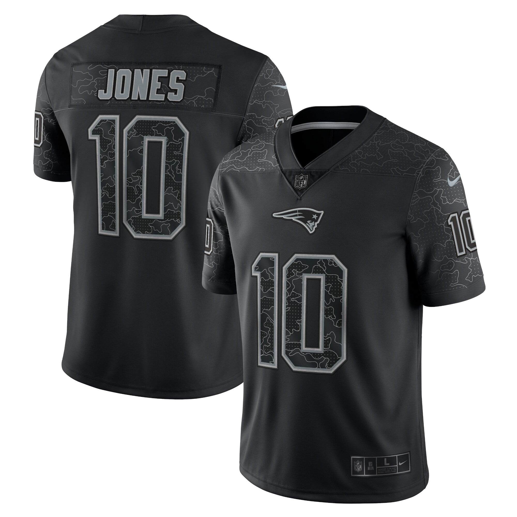 Men's Nike Mac Jones Black New England Patriots RFLCTV Limited Jersey - vstockx