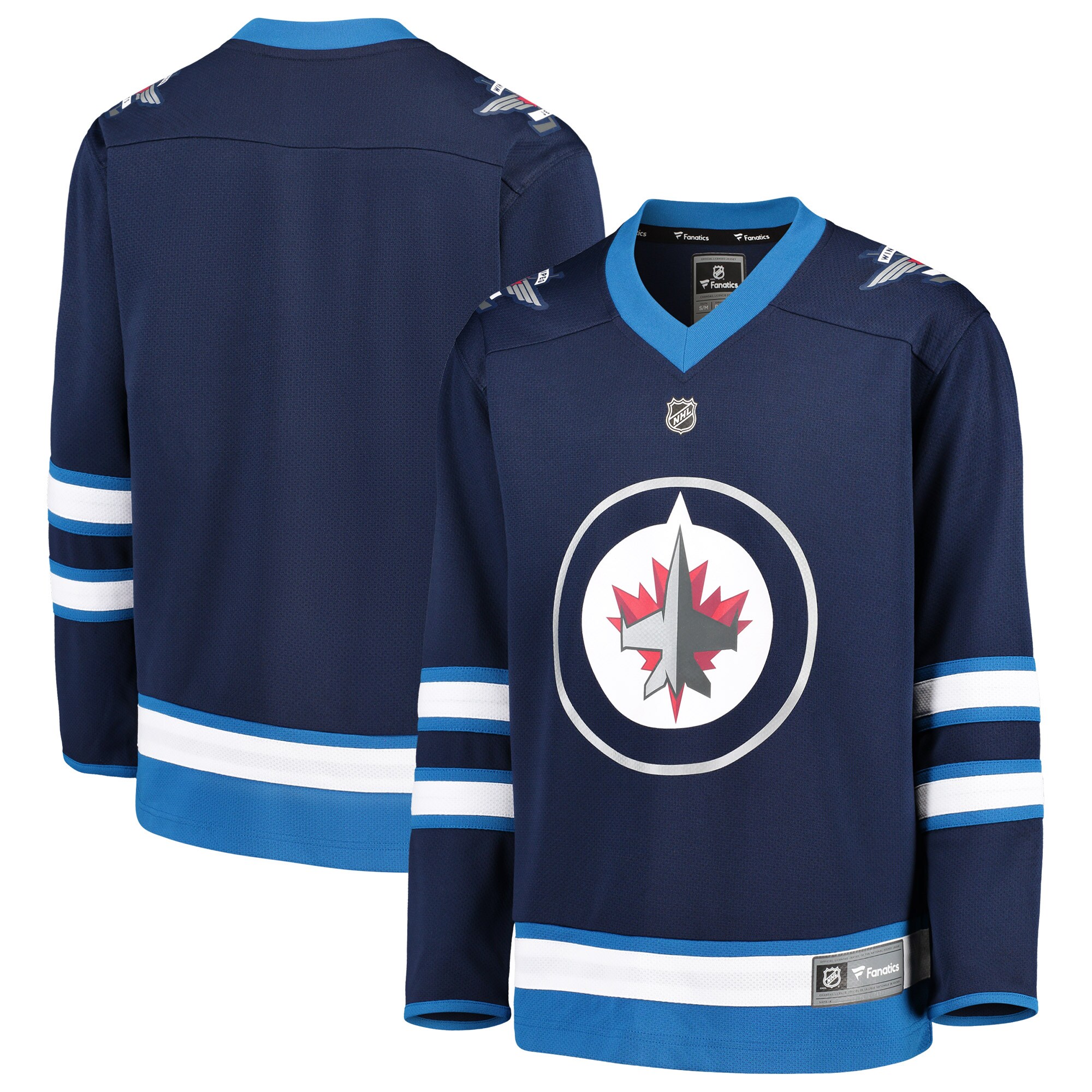 Winnipeg Jets Fanatics Branded Youth Home Replica Blank Jersey - Blue - vstockx