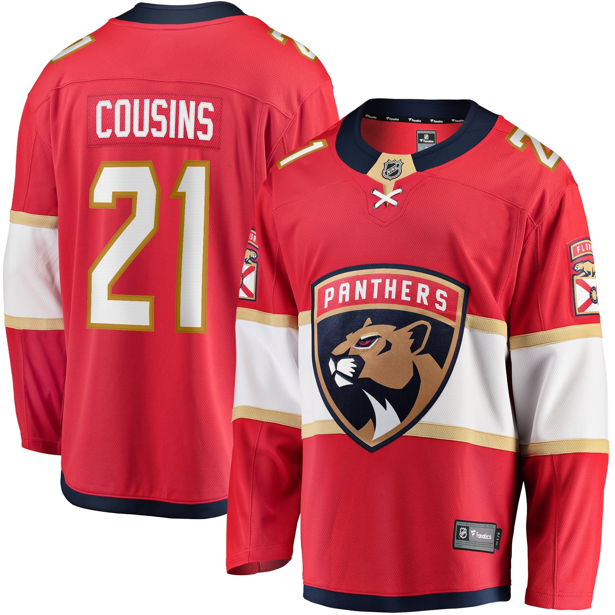 Men's Fanatics Branded Nick Cousins Red Florida Panthers Home Breakaway Player Jersey - vstockx