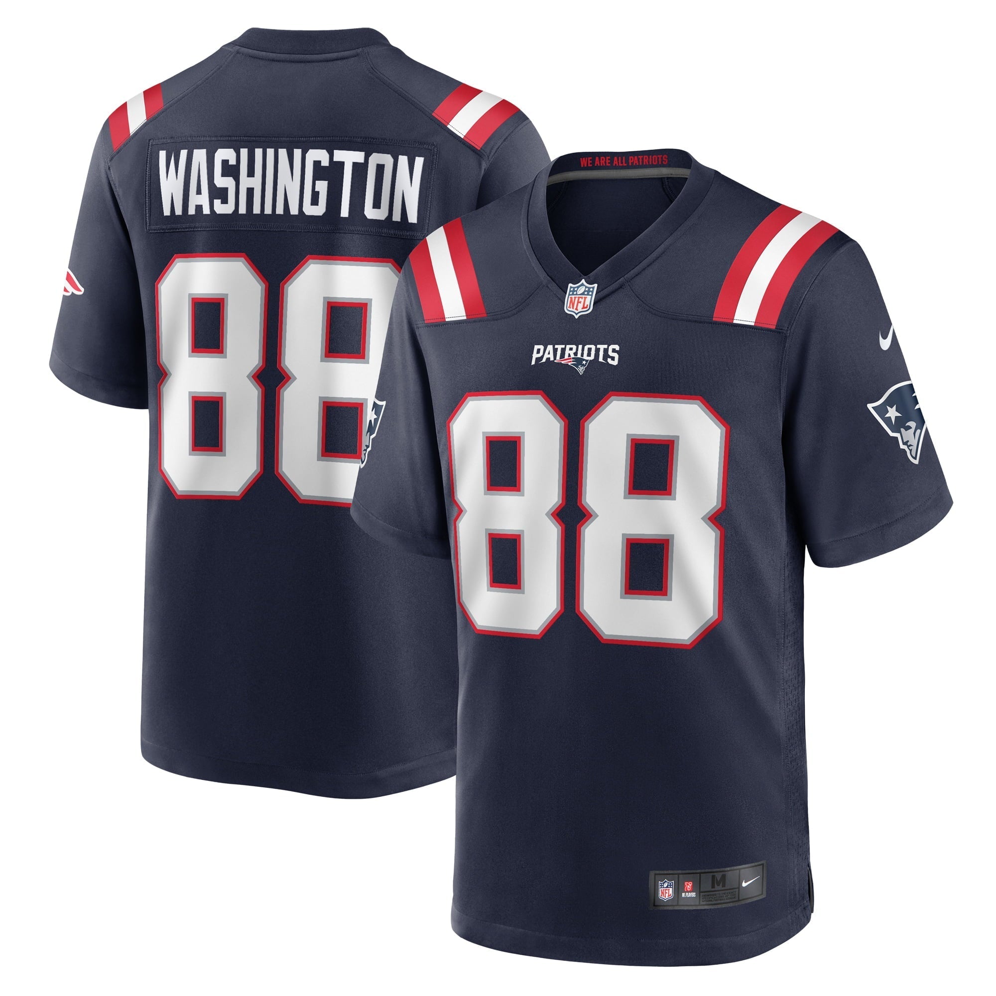 Men's Nike Scotty Washington Navy New England Patriots Home Game Player Jersey - vstockx