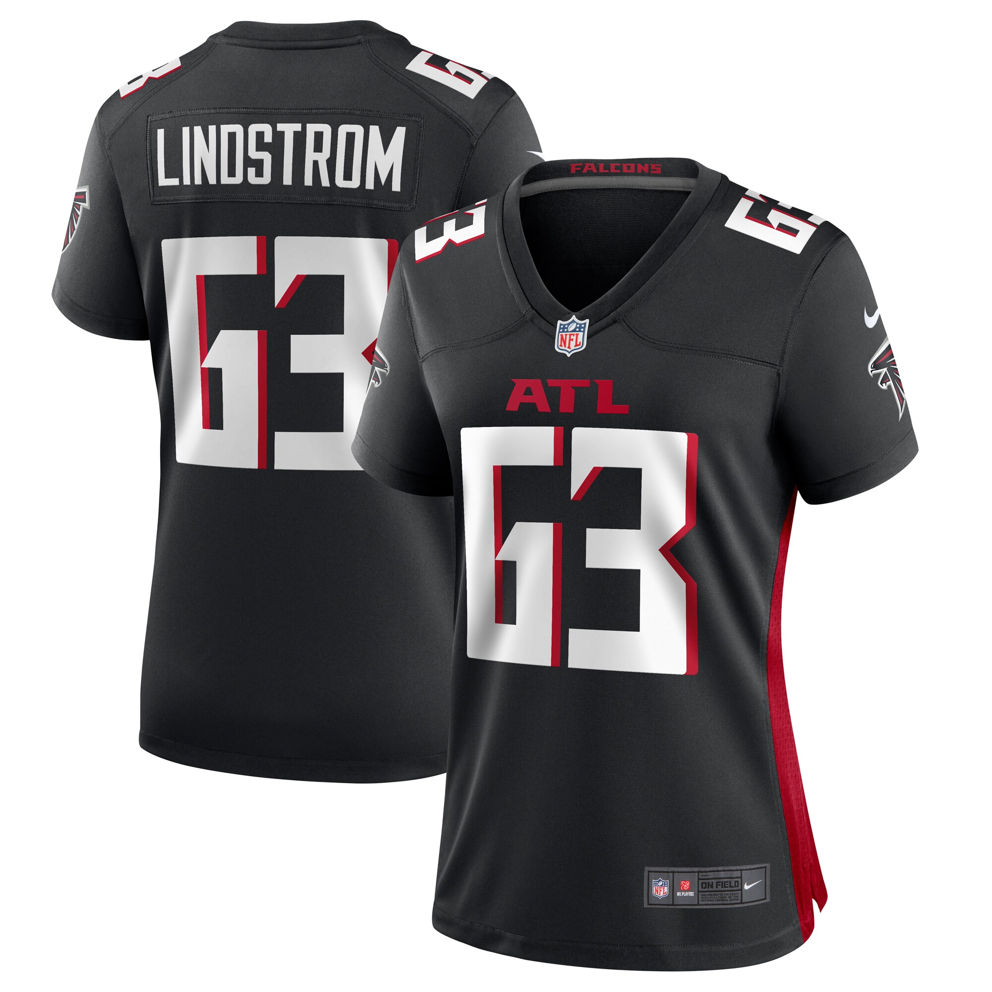 Chris Lindstrom Atlanta Falcons Nike Women's Team Game Jersey - Black - vstockx