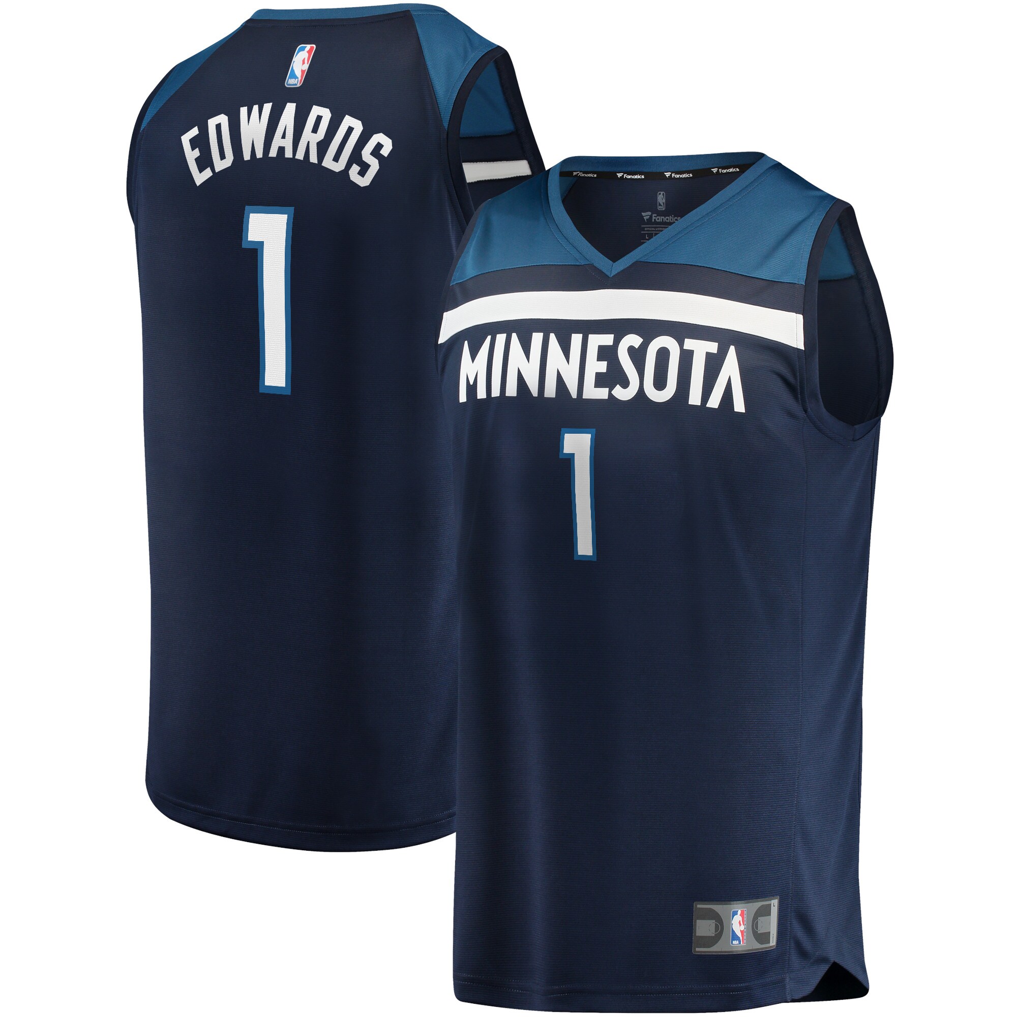 Anthony Edwards Minnesota Timberwolves Fanatics Branded 2021/22 Fast Break Replica Jersey - Icon Edition - Navy - vstockx
