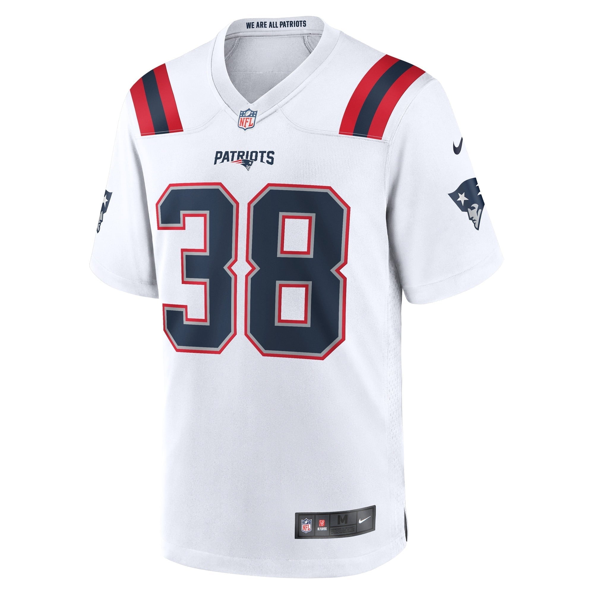 Men's Nike Rhamondre Stevenson White New England Patriots Game Player Jersey - vstockx