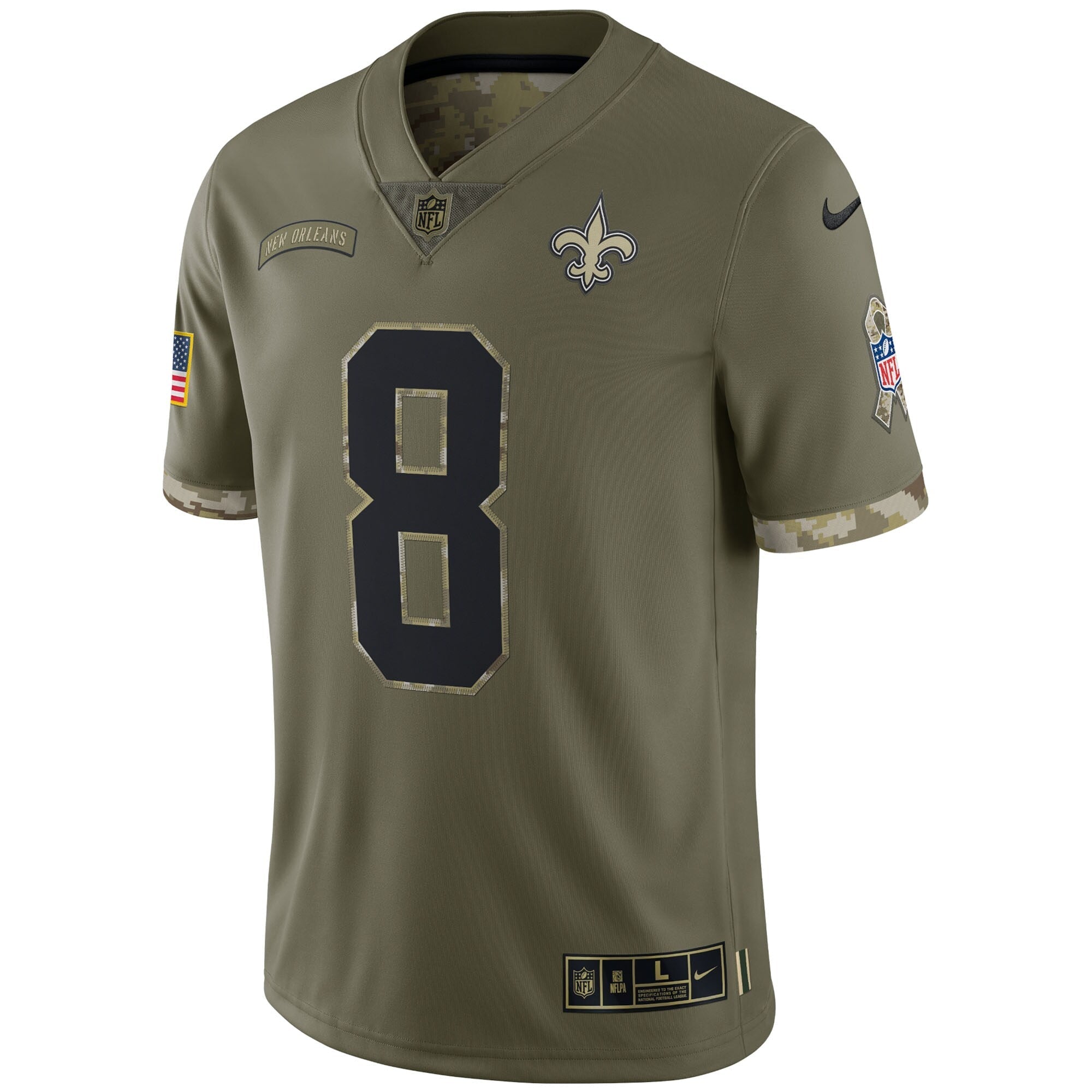 Men's Nike Archie Manning Olive New Orleans Saints 2022 Salute To Service Retired Player Limited Jersey - vstockx
