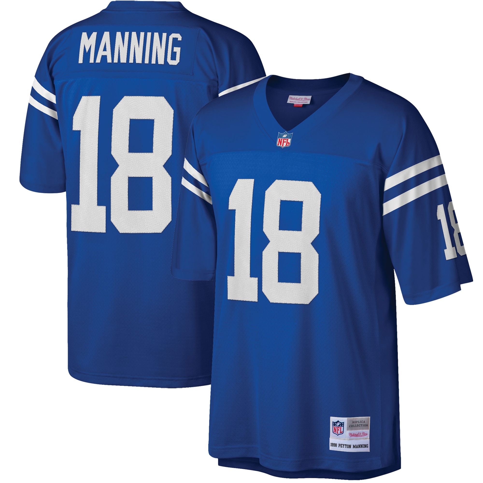 Peyton Manning Indianapolis Colts Mitchell & Ness Big & Tall 1998 Retired Player Replica Jersey - Royal - vstockx