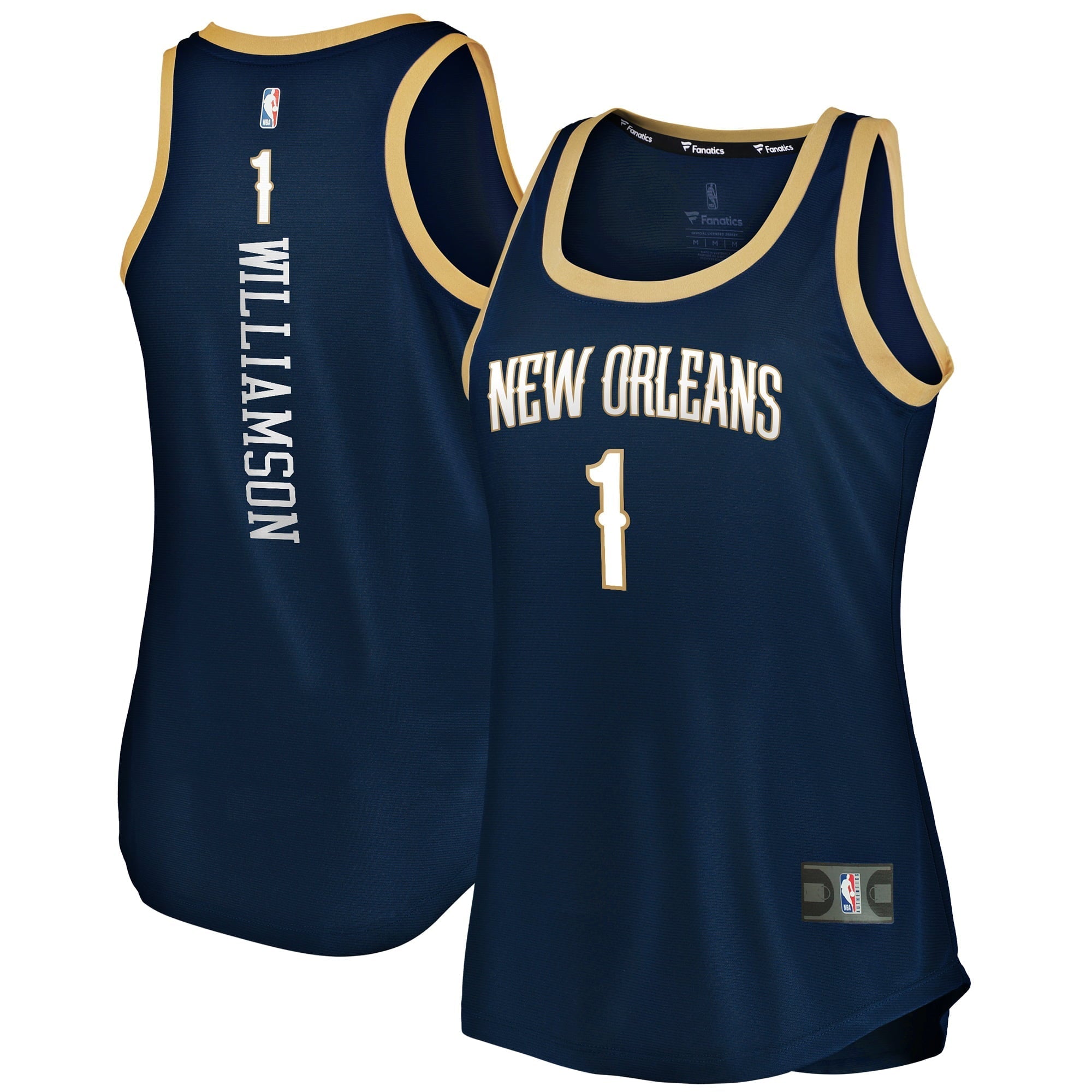 Women's Fanatics Branded Zion Williamson Navy New Orleans Pelicans 2019/20 Fast Break Team Tank Jersey - Icon Edition - vstockx