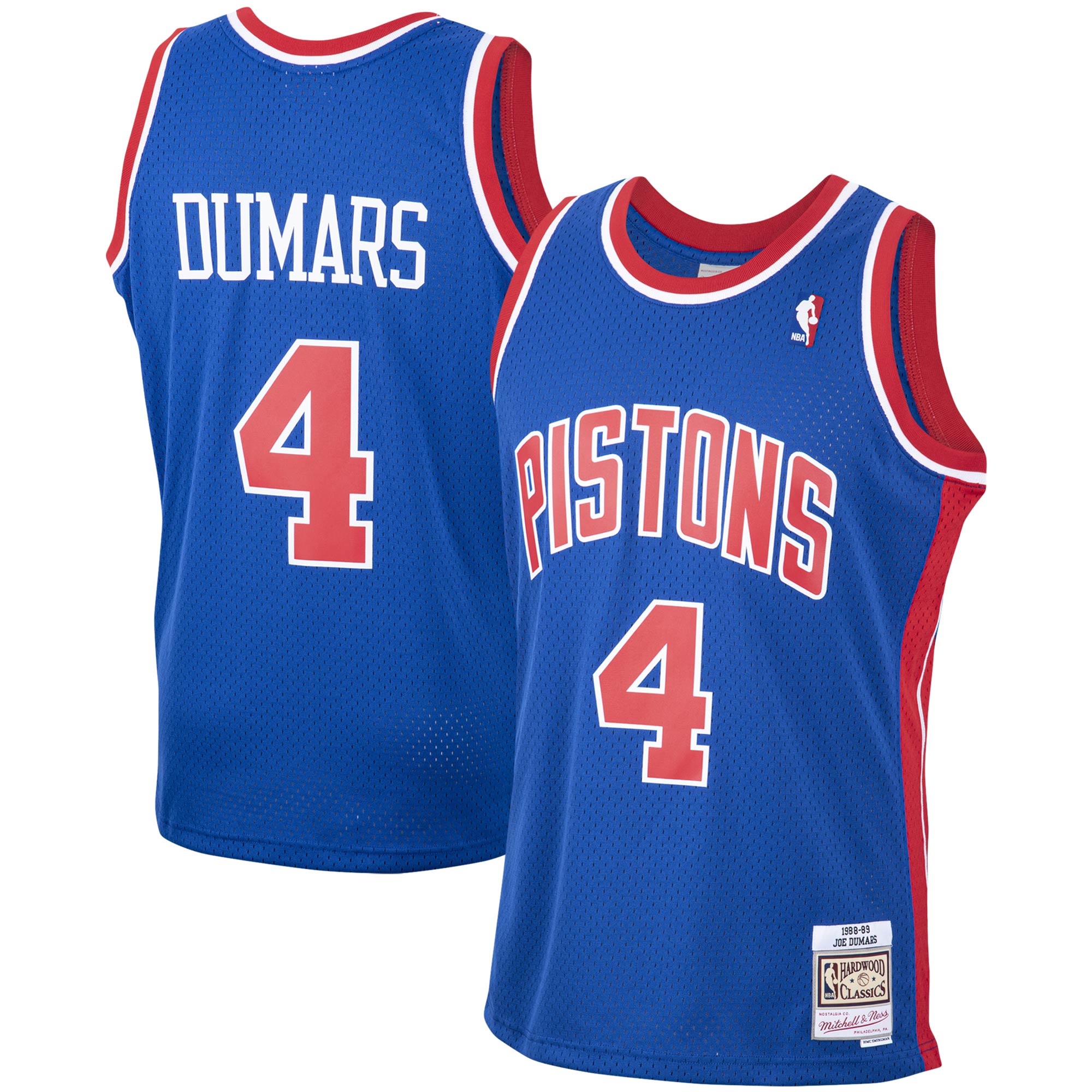 Joe Dumars Detroit Pistons Mitchell & Ness Hardwood Classics Swingman Jersey - Blue - vstockx