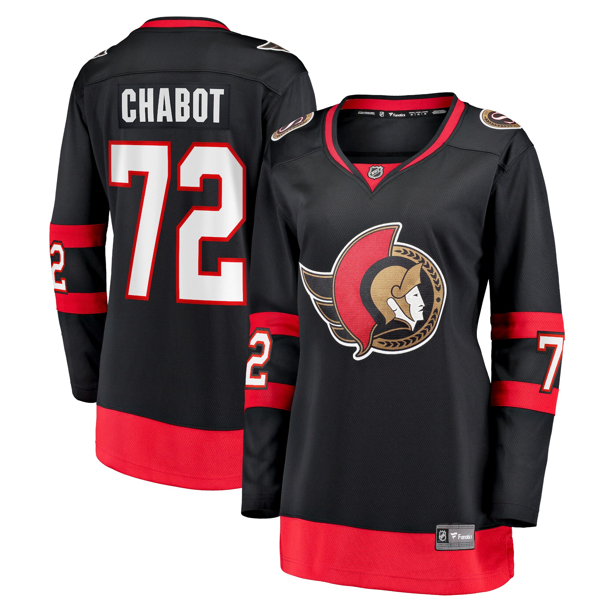 Thomas Chabot Ottawa Senators Fanatics Branded Women's 2020/21 Home Premier Breakaway Player Jersey - Black - vstockx