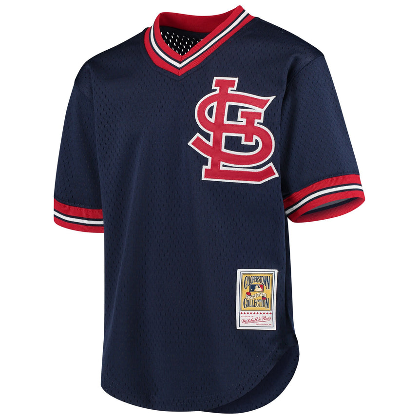Men's Mitchell & Ness Ozzie Smith St. Louis Cardinals 1994 Navy Batting Practice Cooperstown Jersey - vstockx