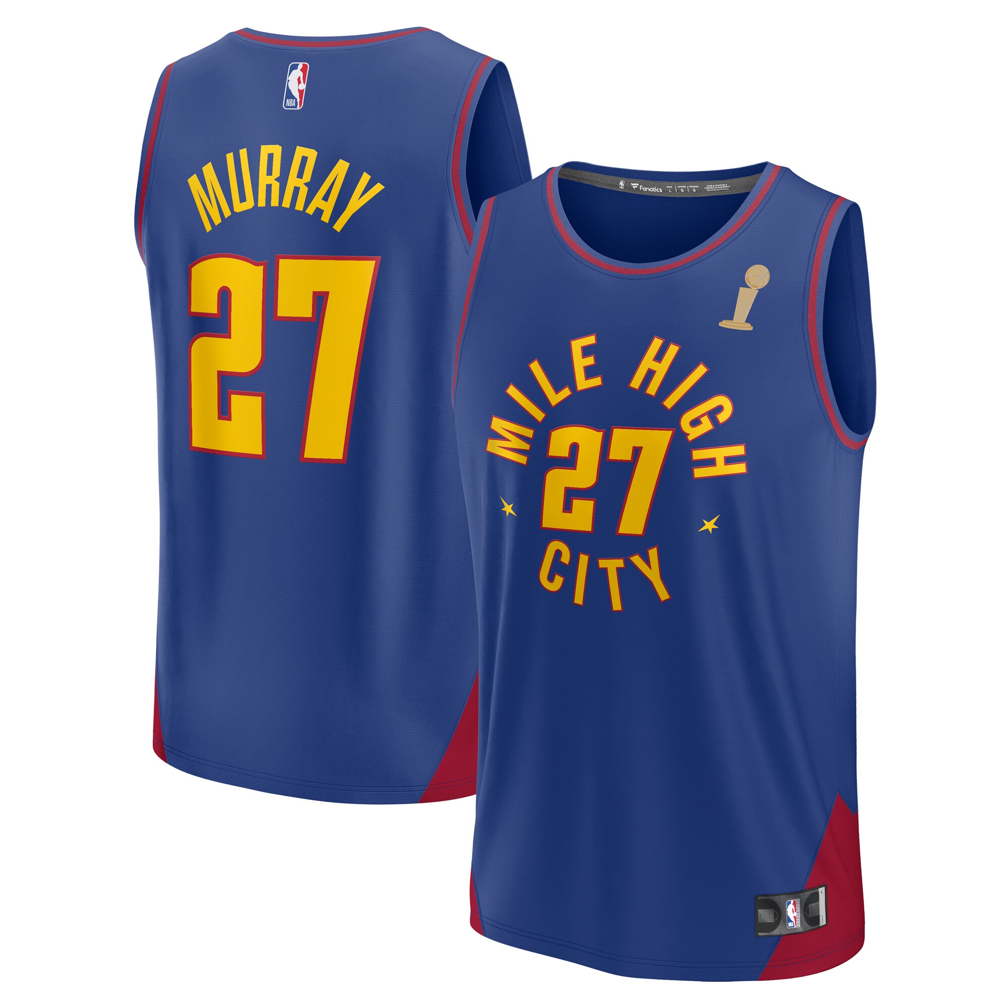 Jamal Murray Denver Nuggets Fanatics Branded Blue 2023 NBA Finals Champions Fast Break Player Jersey - Statement Edition - vstockx