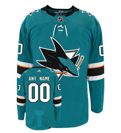 Customizable San Jose Sharks Adidas Primegreen Authentic NHL Hockey Jersey - vstockx