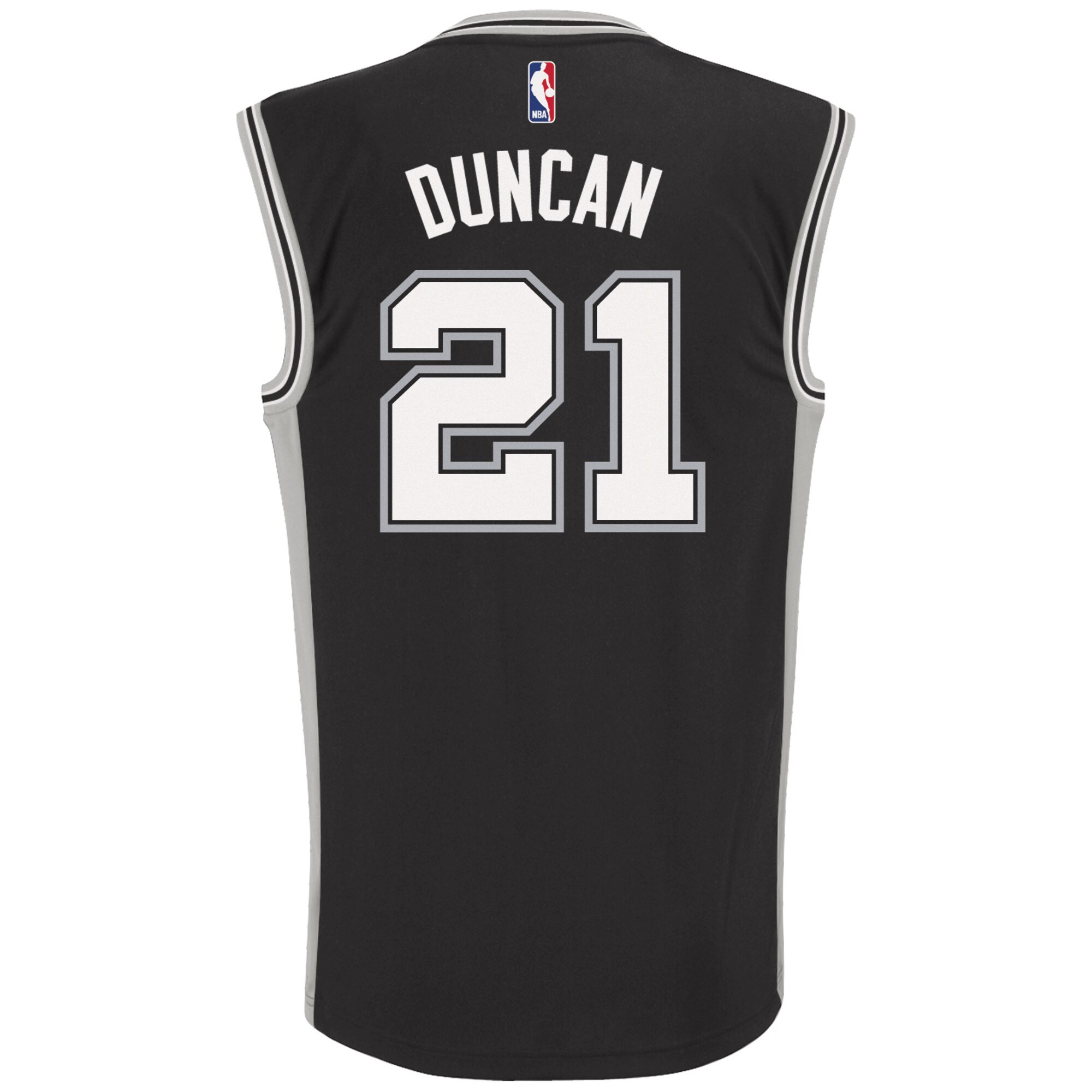 Tim Duncan San Antonio Spurs adidas Road Replica Jersey - Black - vstockx