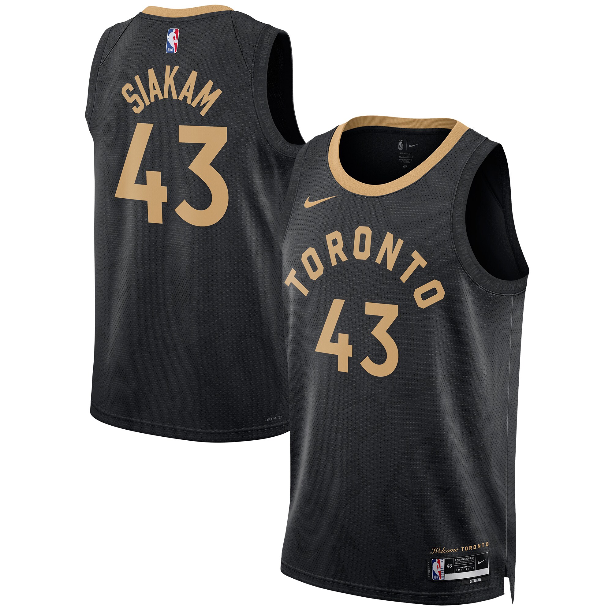 Pascal Siakam Toronto Raptors Nike Unisex 2022/23 Swingman Jersey - City Edition - Black - vstockx