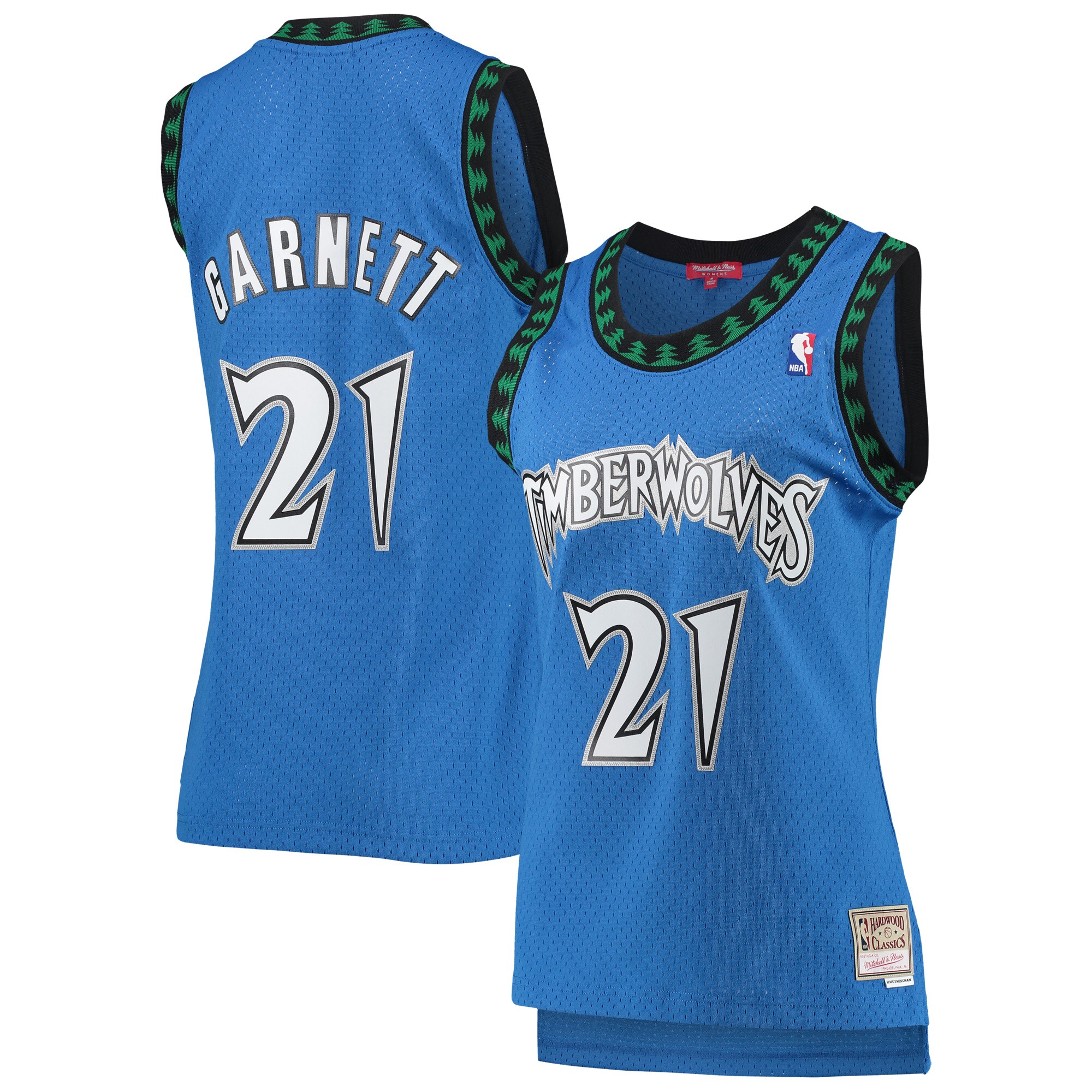 Kevin Garnett Minnesota Timberwolves Mitchell & Ness Women's Hardwood Classics Swingman Jersey - Blue - vstockx