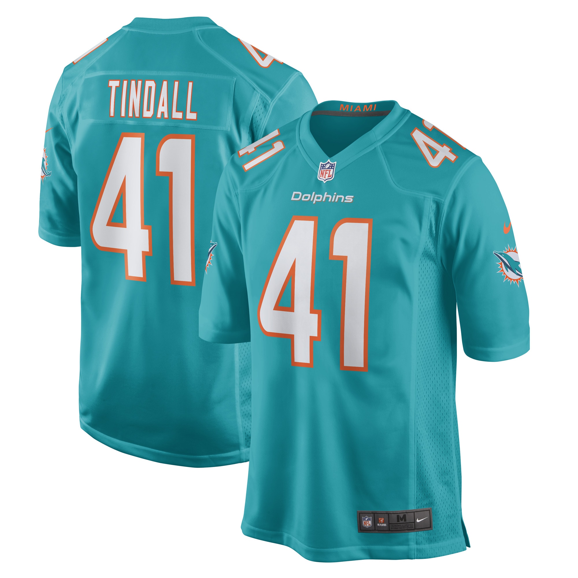 Channing Tindall Miami Dolphins Nike Game Player Jersey - Aqua - vstockx