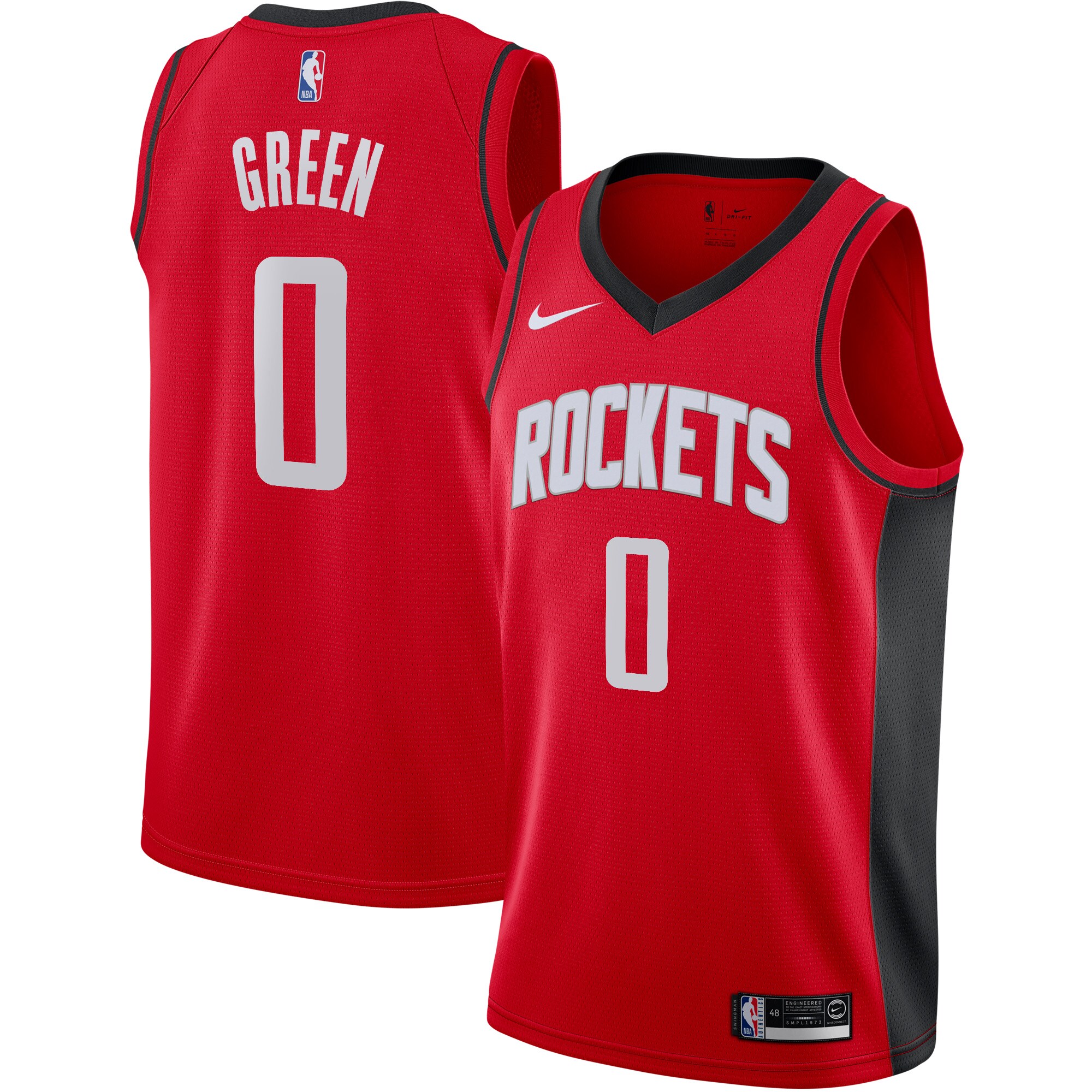 Jalen Green Houston Rockets Nike NBA Draft First Round Pick Swingman Jersey Red - Icon Edition - vstockx