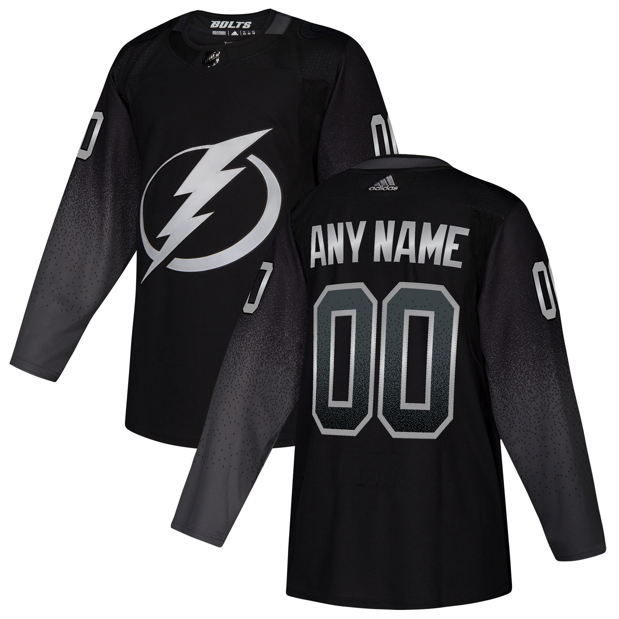 Tampa Bay Lightning adidas Alternate Authentic Custom Jersey - Black - vstockx