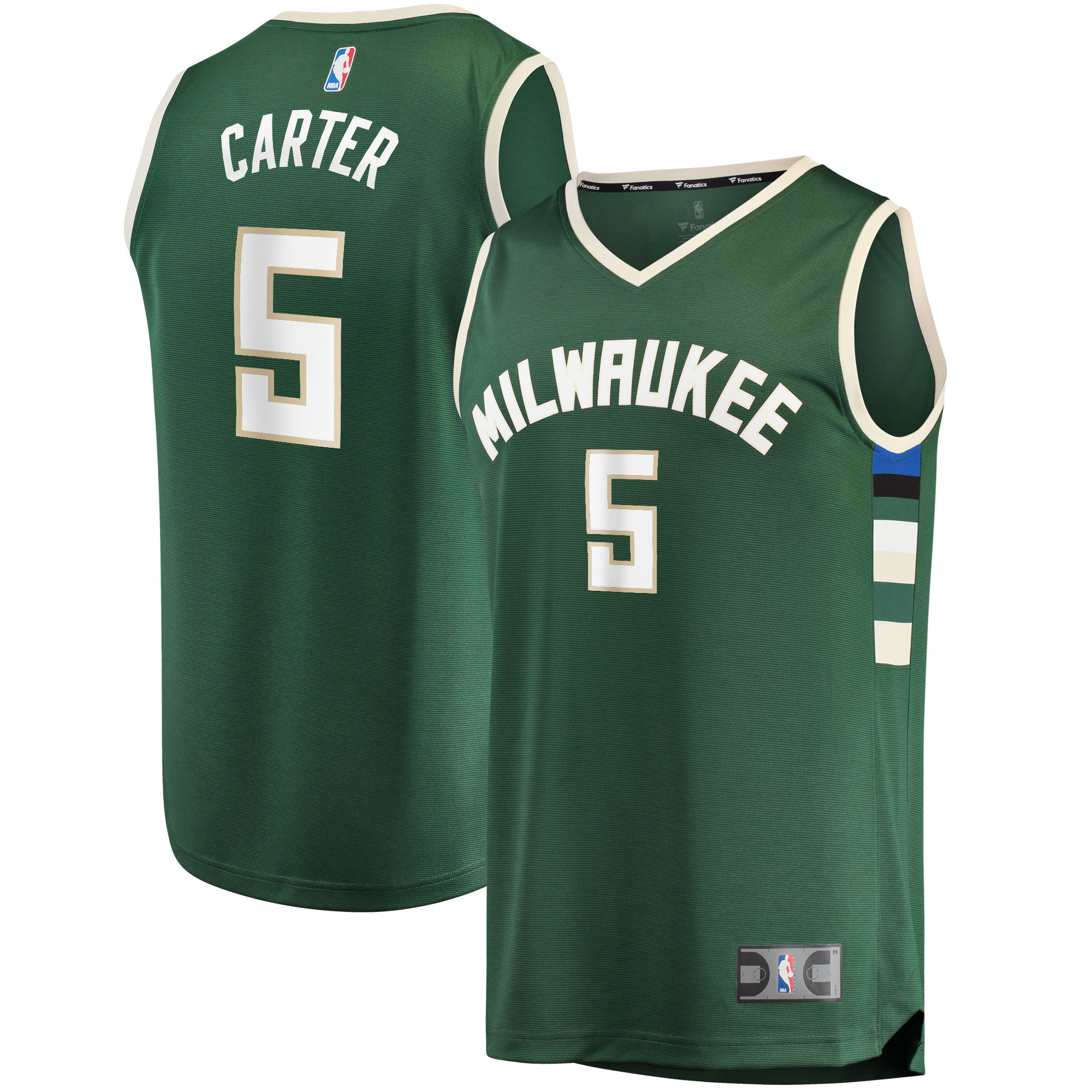Jevon Carter Milwaukee Bucks Fanatics Branded 2021/22 Fast Break Replica Jersey - Icon Edition - Green - vstockx
