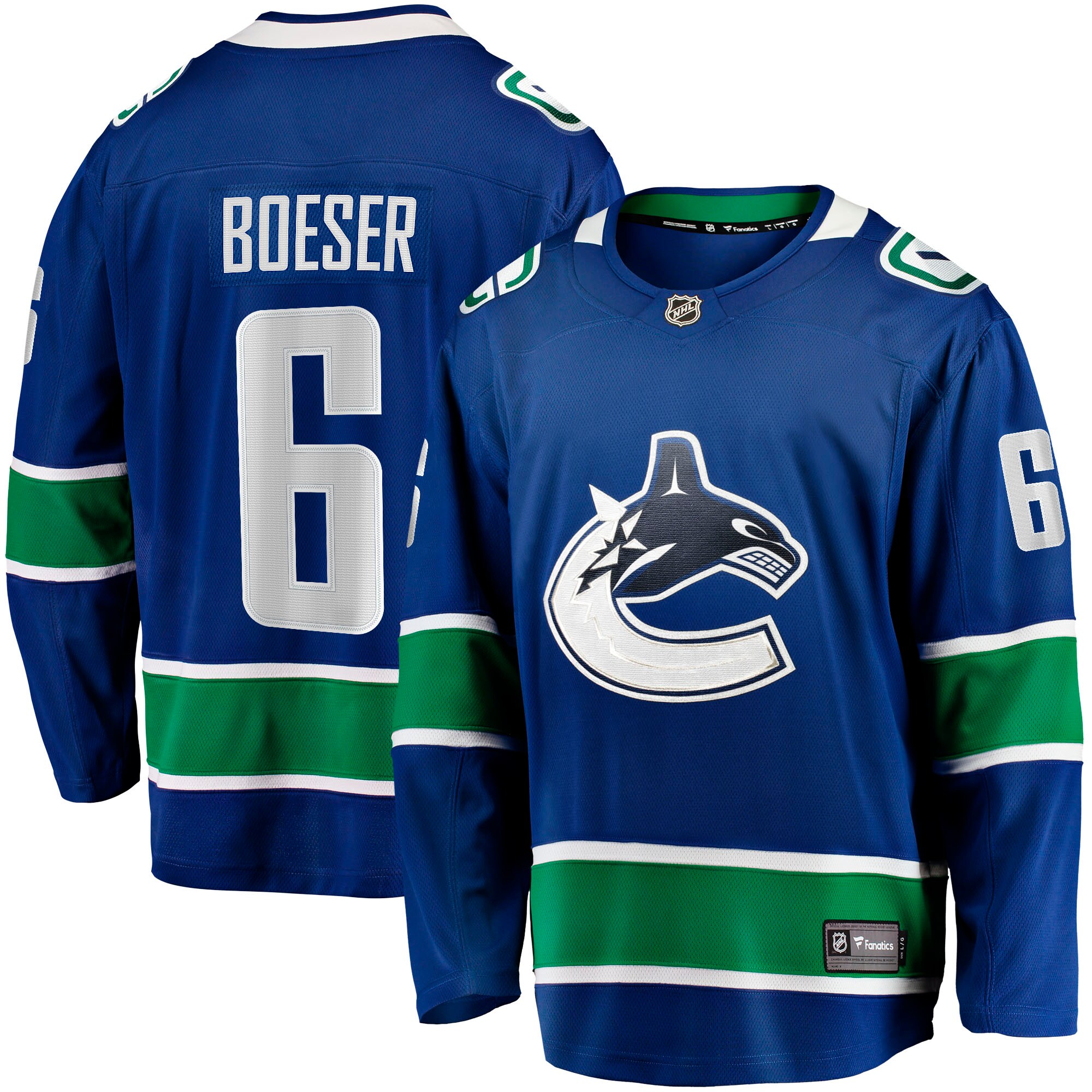 Brock Boeser Vancouver Canucks Fanatics Branded Home Breakaway Jersey - Blue - vstockx