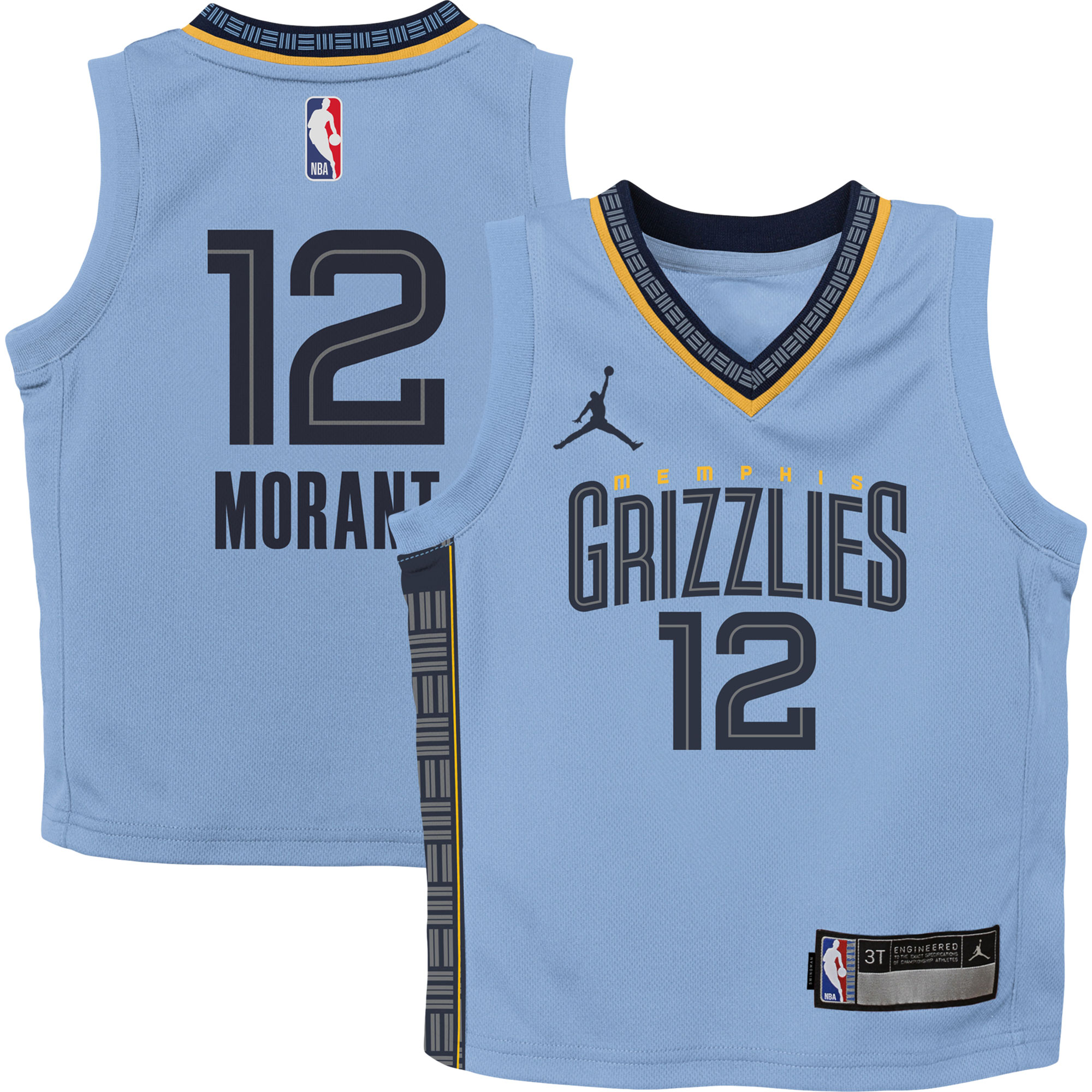 Ja Morant Memphis Grizzlies Jordans Brand Preschool 2022/23 Statement Edition Jersey - Light Blue - vstockx