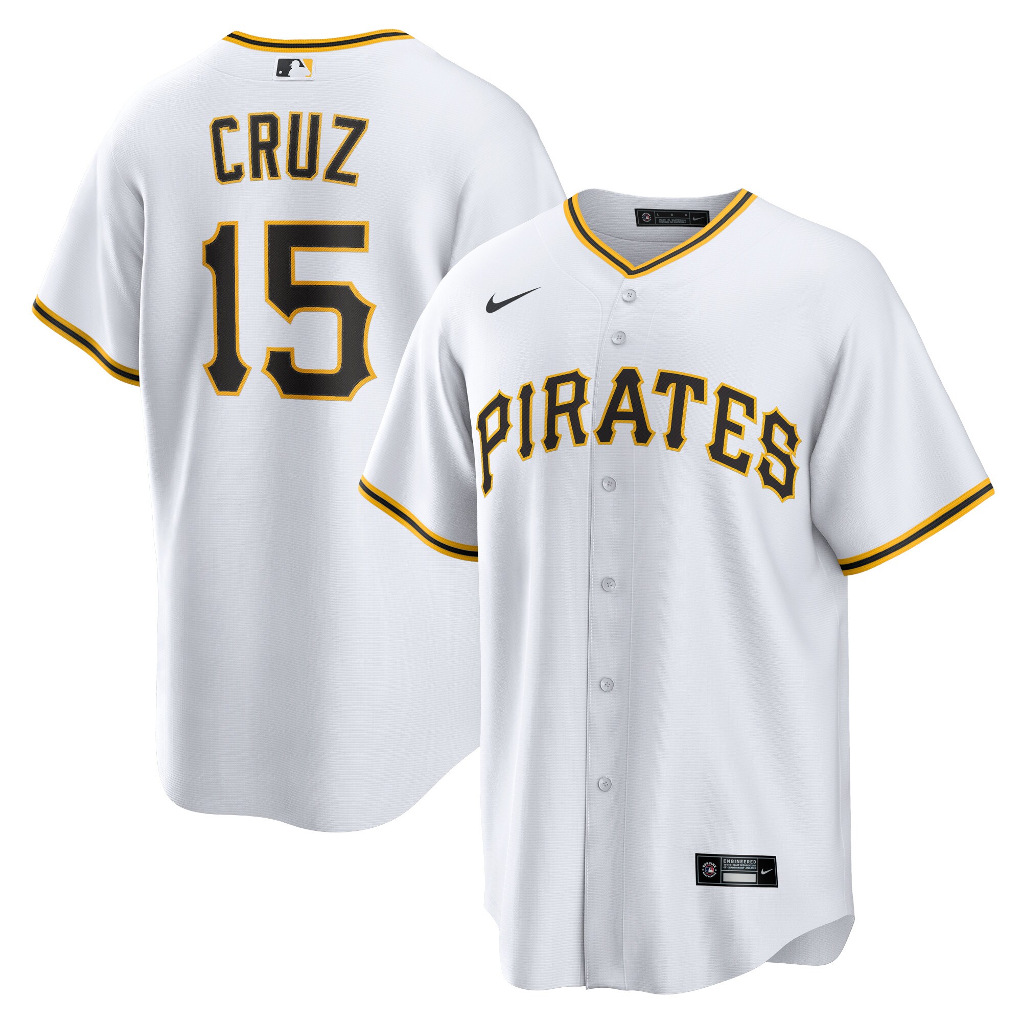 Oneil Cruz Pittsburgh Pirates Nike Home Replica Jersey - White - vstockx