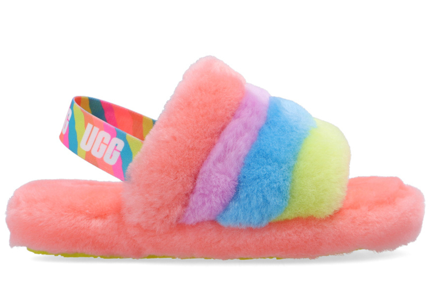 UGG Fluff Yeah Slide Peach Bliss Multi Color (Kids) - vstockx