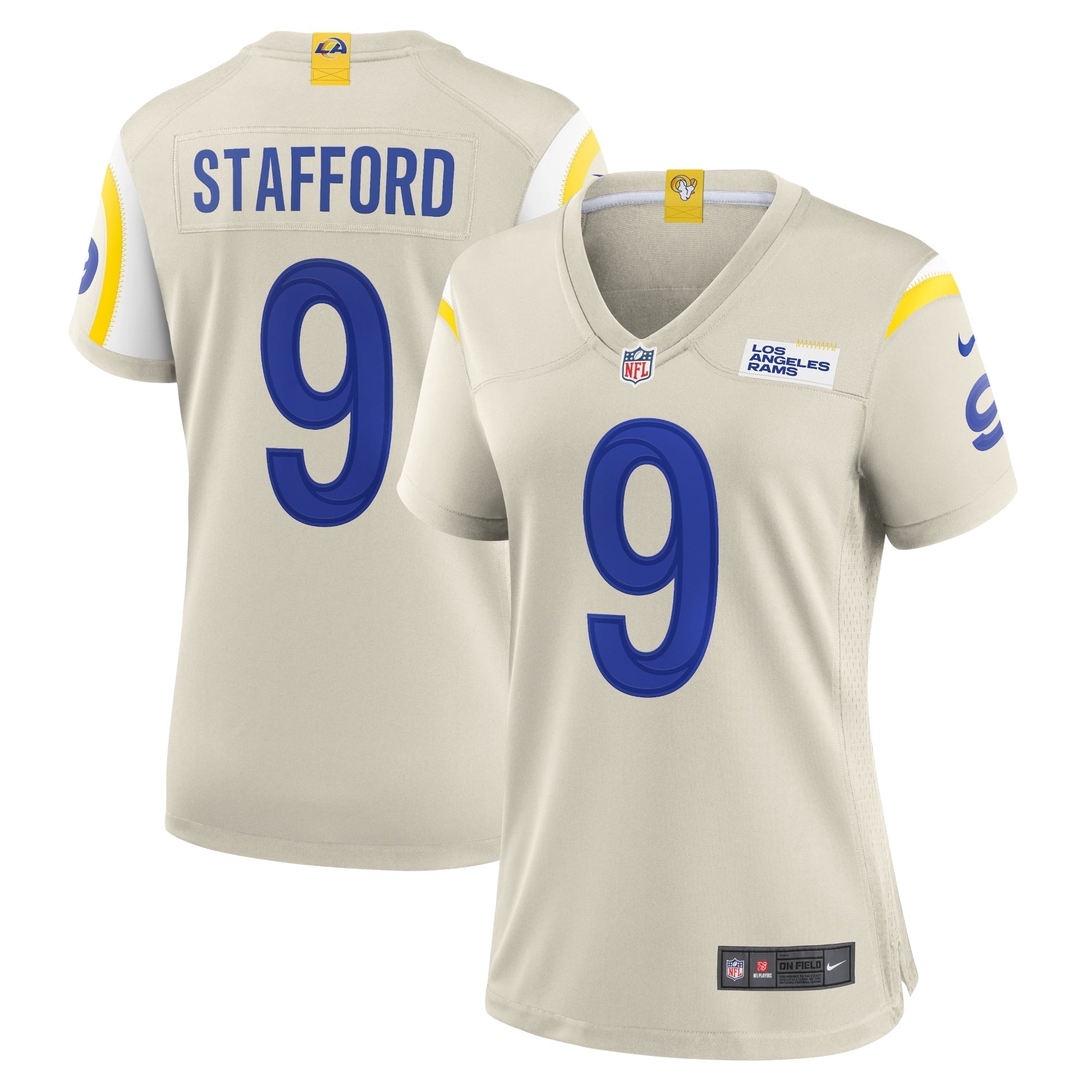 Women's Nike Matthew Stafford Bone Los Angeles Rams Player Game Jersey - vstockx