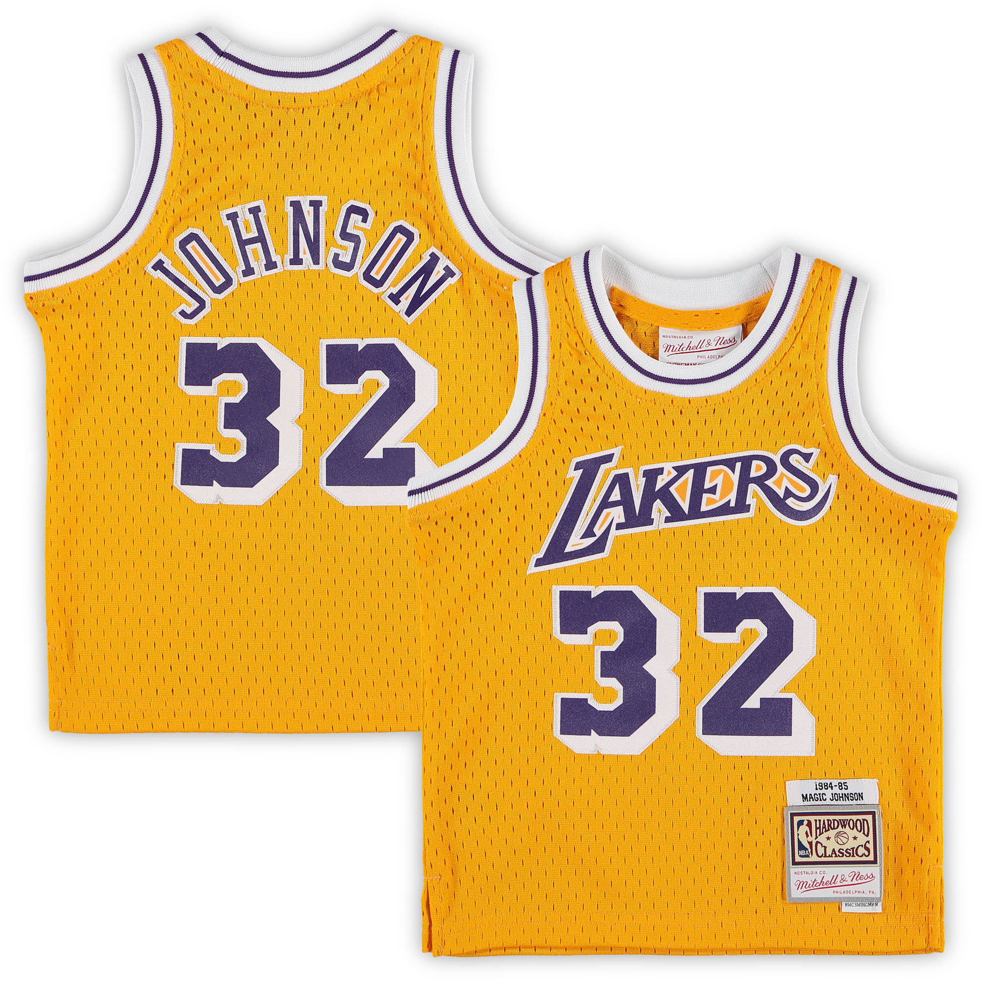 Magic Johnson Los Angeles Lakers Mitchell & Ness Infant Retired Player Jersey - Gold - vstockx