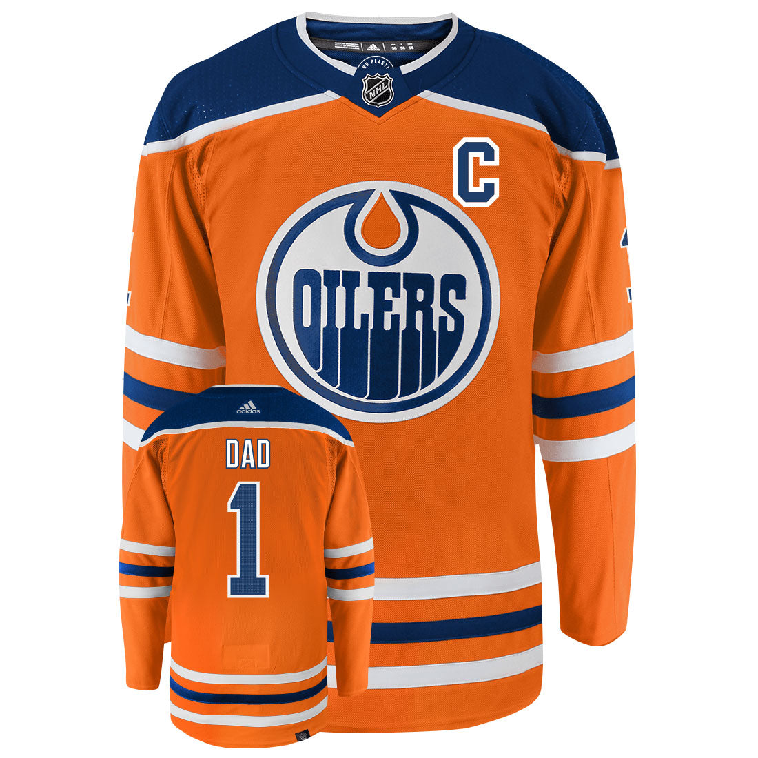 Edmonton Oilers Dad Number One Adidas Primegreen Authentic NHL Hockey Jersey - vstockx