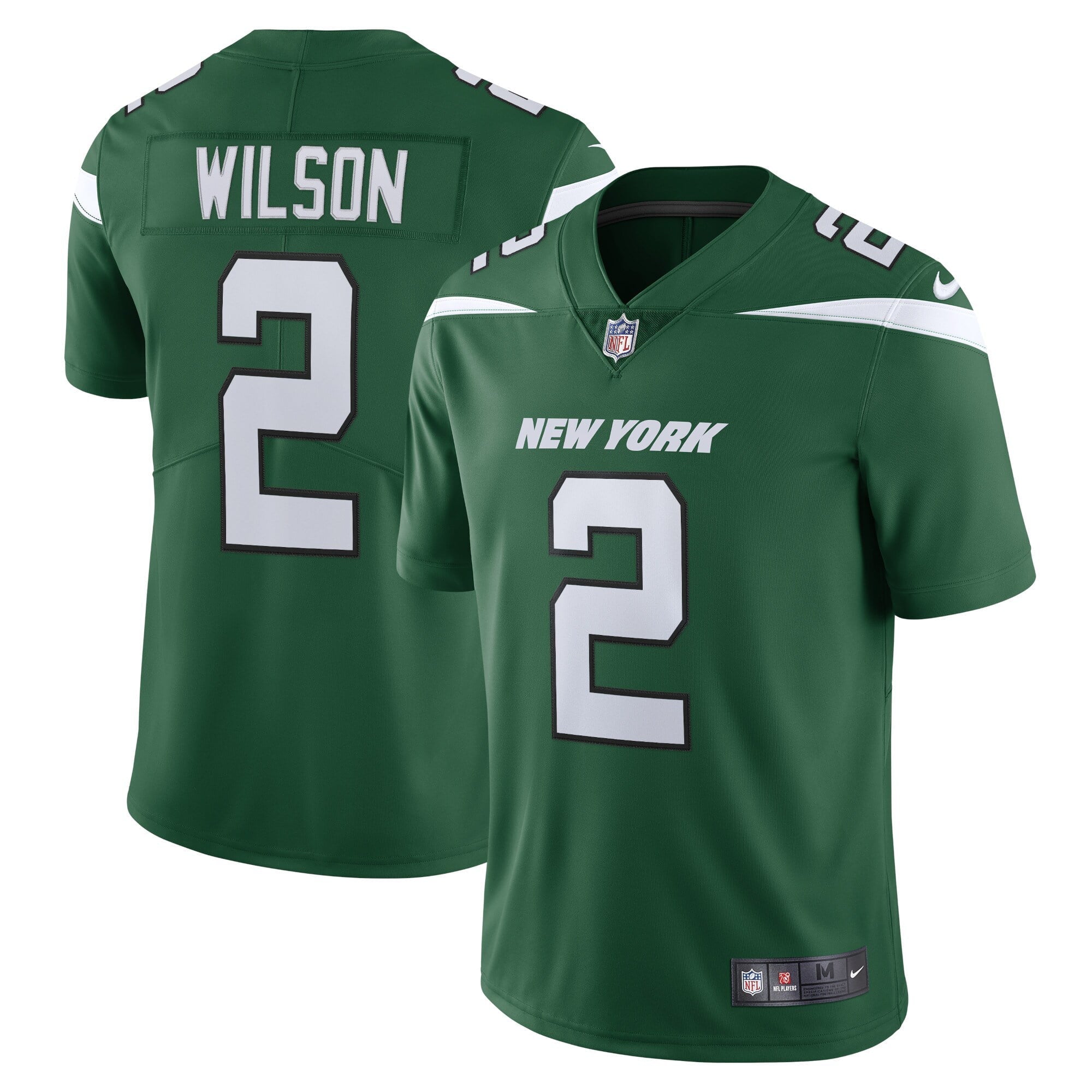 Men's Nike Zach Wilson Gotham Green New York Jets Vapor Limited Jersey - vstockx