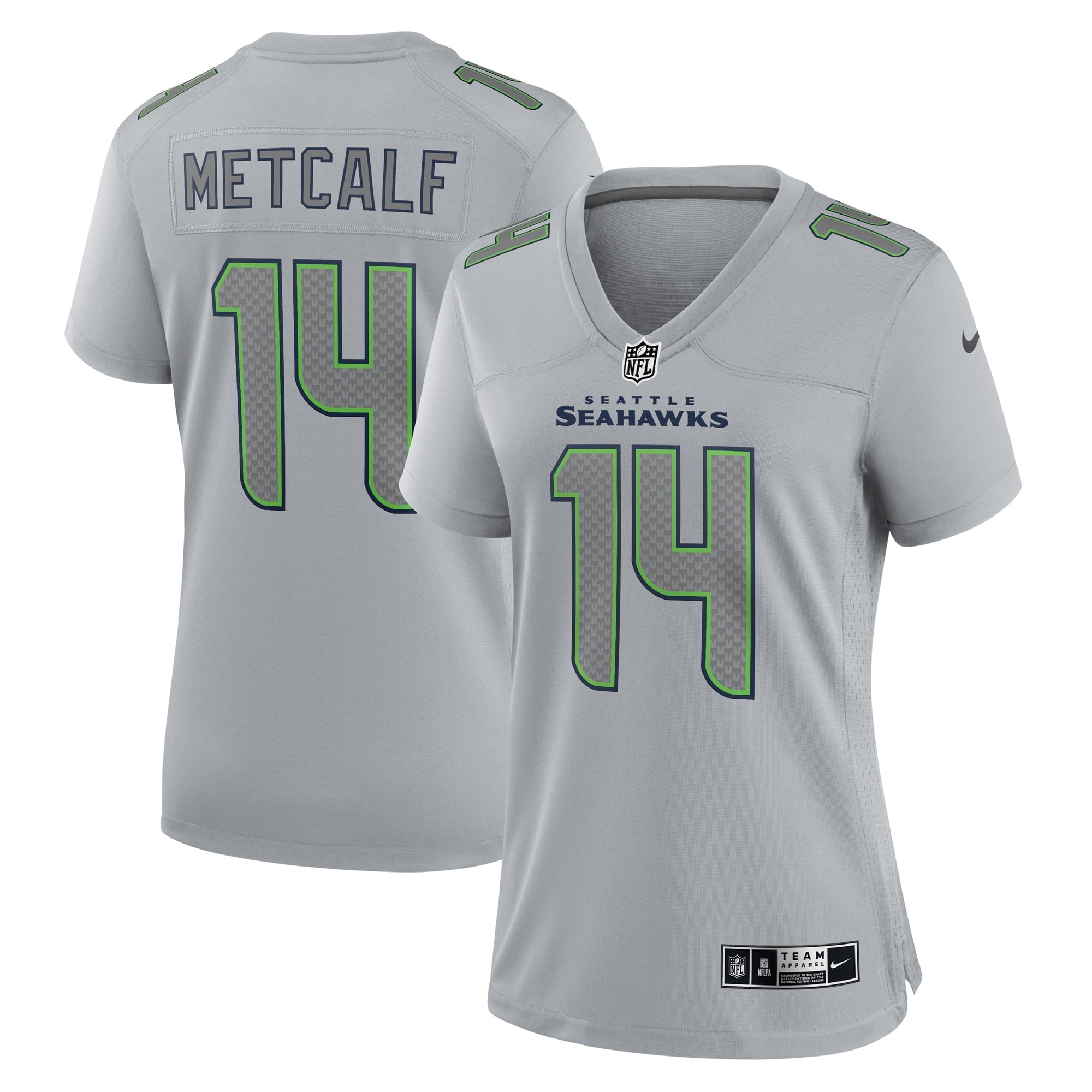 Women's Nike DK Metcalf Gray Seattle Seahawks Atmosphere Fashion Game Jersey - vstockx