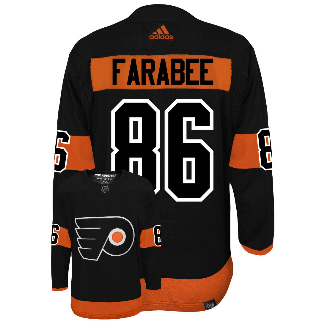 Joel Farabee Philadelphia Flyers Adidas Primegreen Authentic NHL Hockey Jersey - vstockx