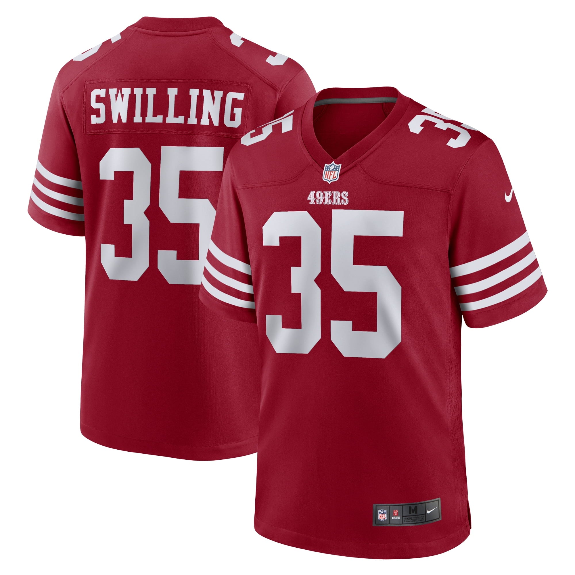 Men's Nike Tre Swilling Scarlet San Francisco 49ers Team Game Jersey - vstockx