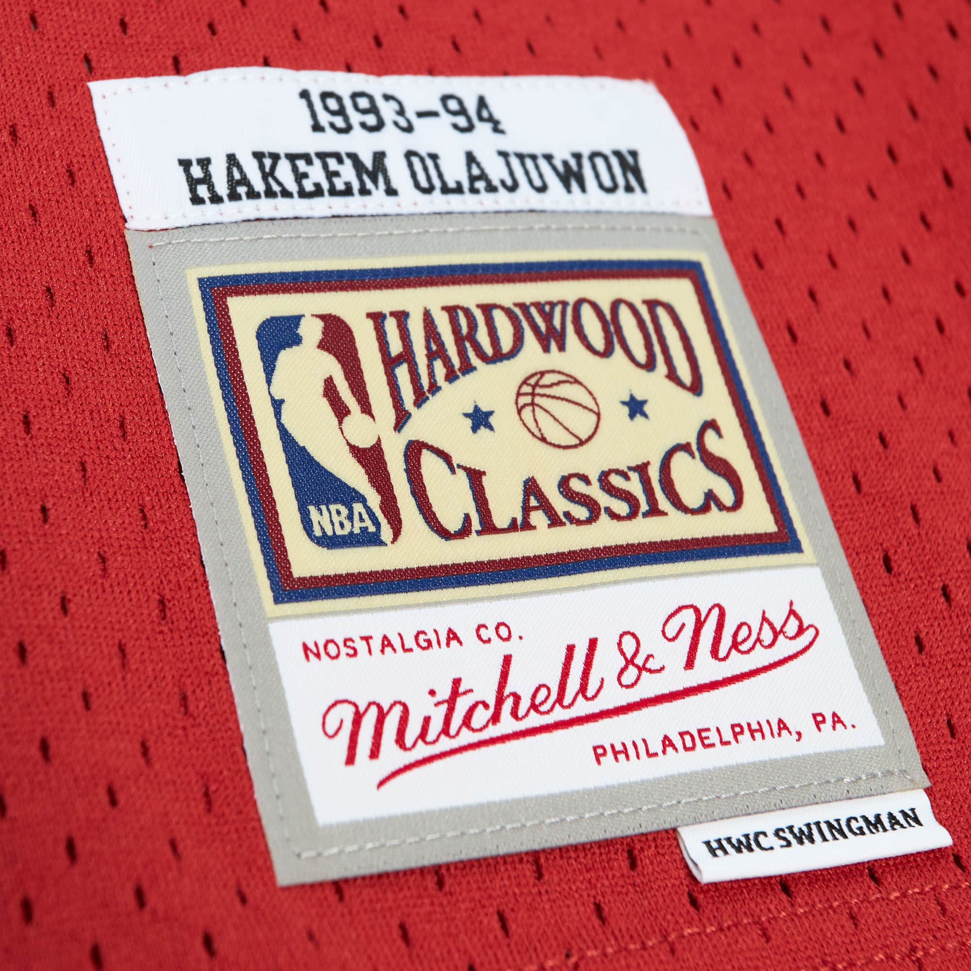 Off Court Chenille Swingman Hakeem Olajuwon Houston Rockets 1993-94 Jersey - vstockx