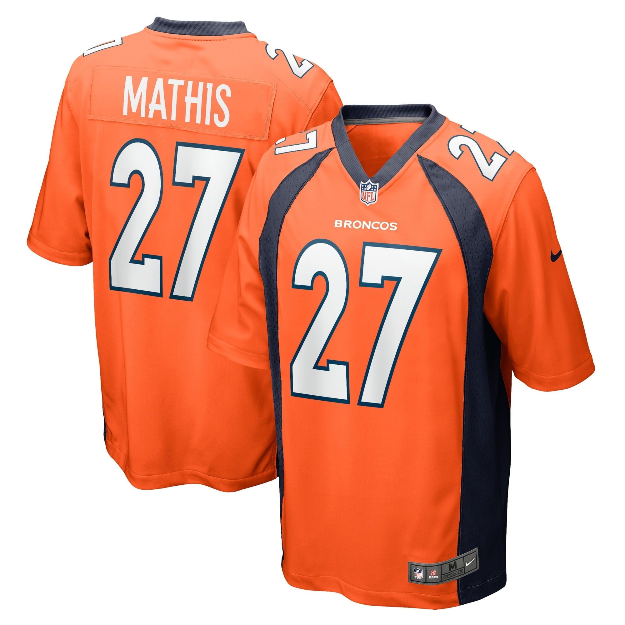 Men's Nike Damarri Mathis Orange Denver Broncos Game Player Jersey - vstockx