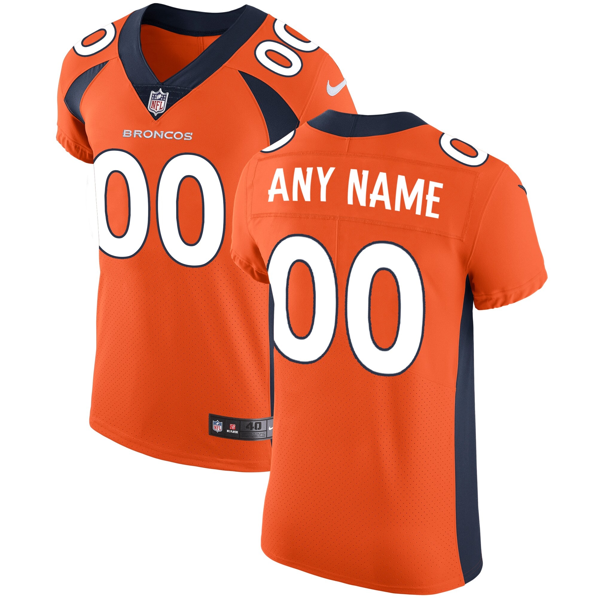 Denver Broncos Nike Vapor Untouchable Custom Elite Jersey - Orange - vstockx