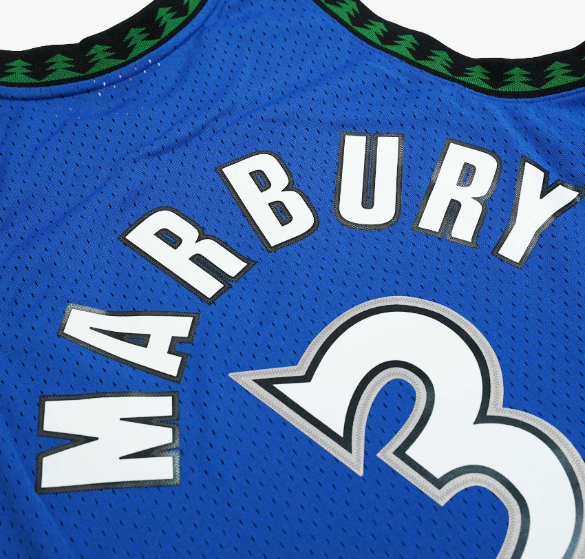 Men's Minnesota Timberwolves Stephon Marbury Mitchell & Ness Blue Hardwood Classics Swingman Jersey - vstockx