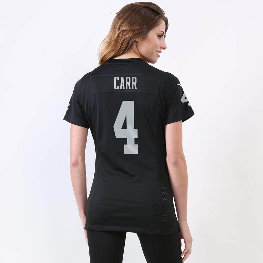 Women's Las Vegas Raiders Derek Carr Game Player Jersey Black - vstockx