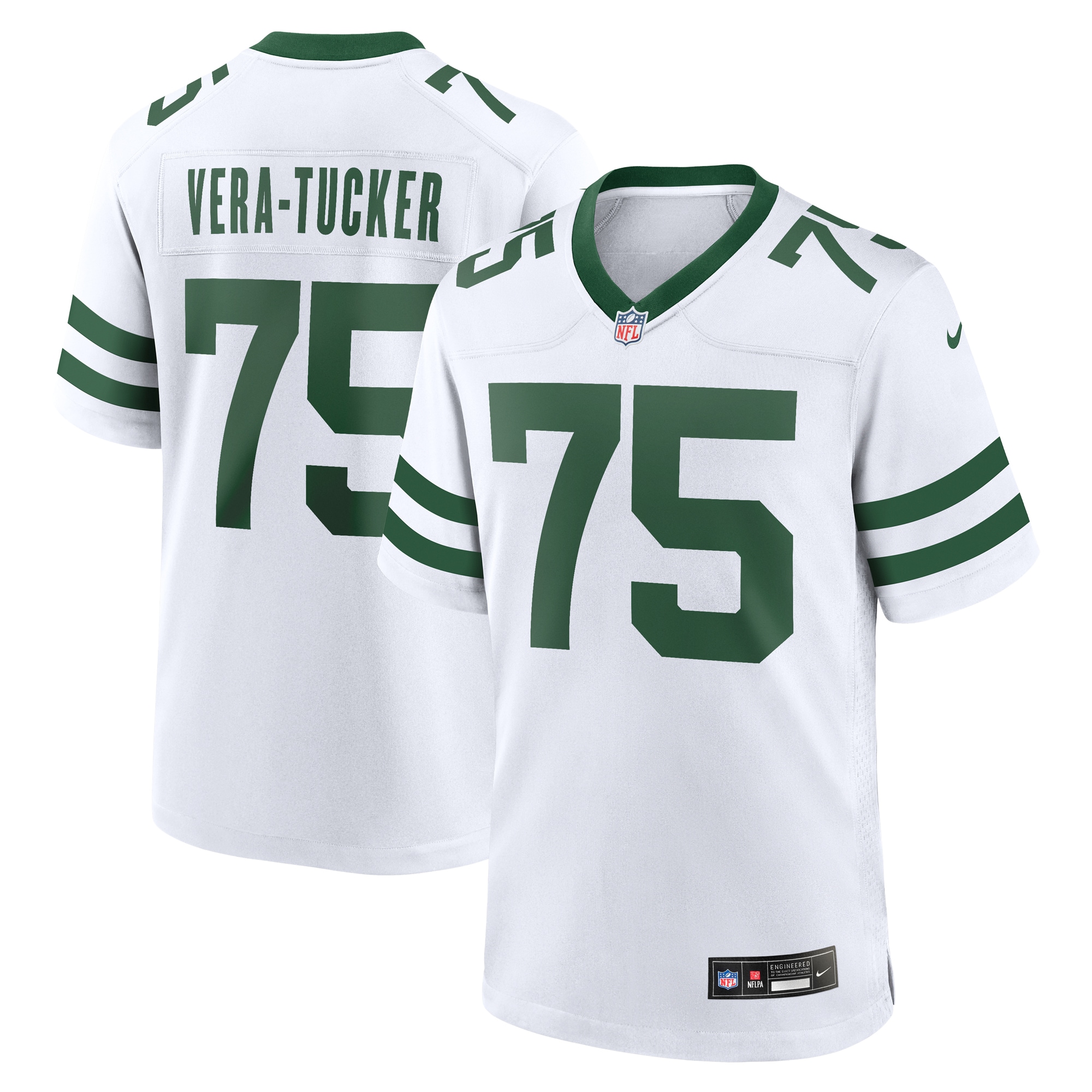 Alijah Vera-Tucker New York Jets Nike Legacy Player Game Jersey - White - vstockx