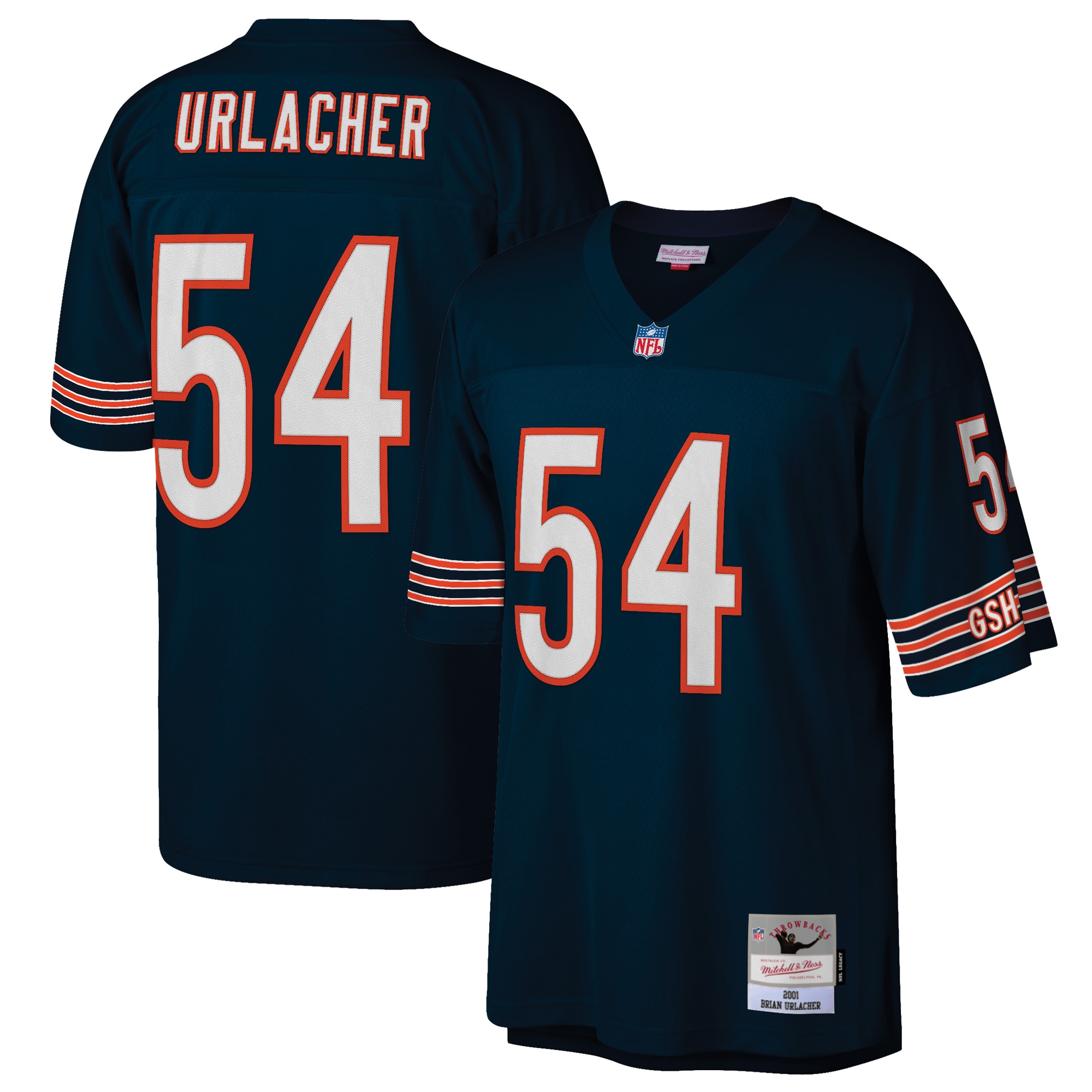 Brian Urlacher Chicago Bears Mitchell & Ness Retired Player Legacy Replica Jersey - Navy - vstockx